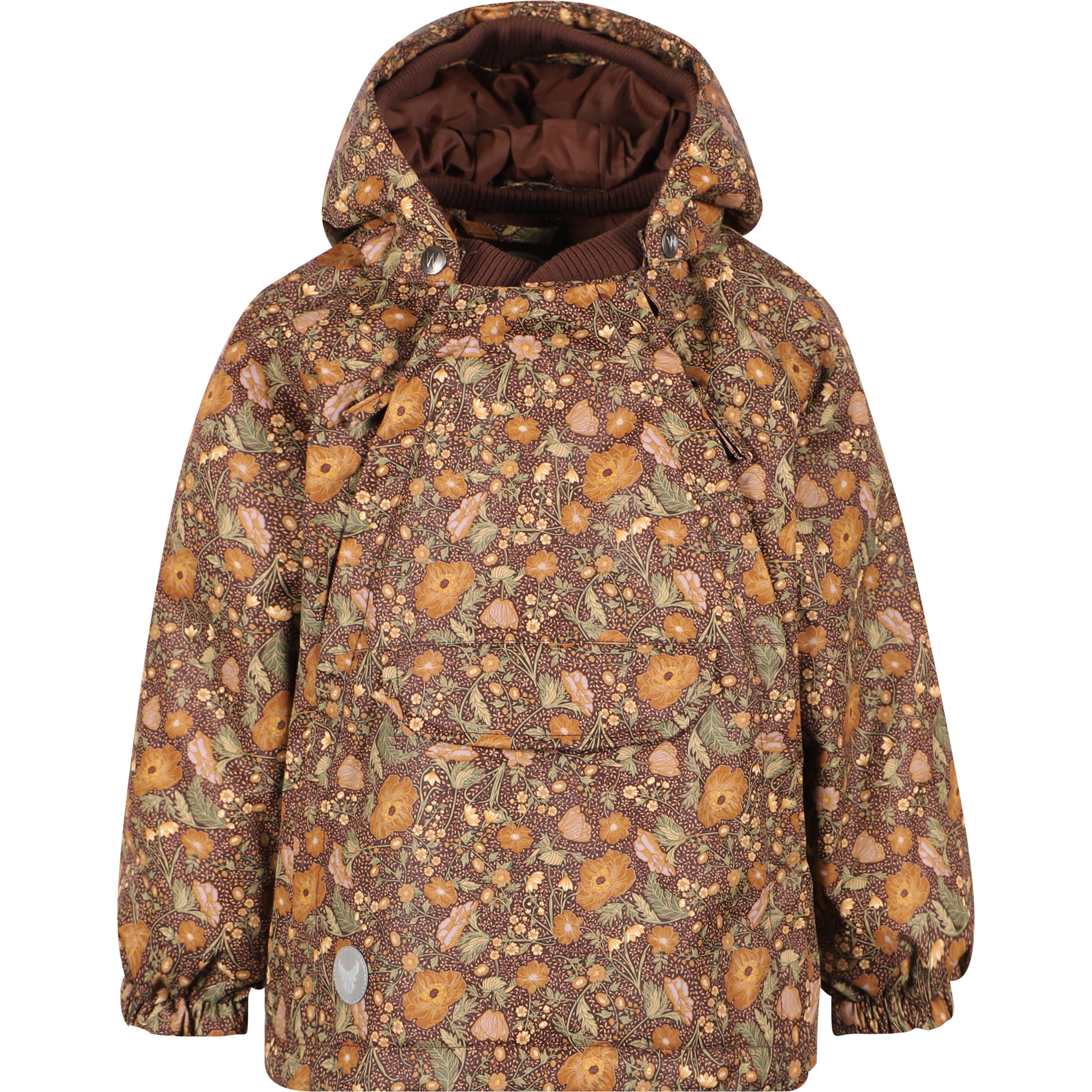 WHEAT Maroon Flowers Waterproof Jacket 