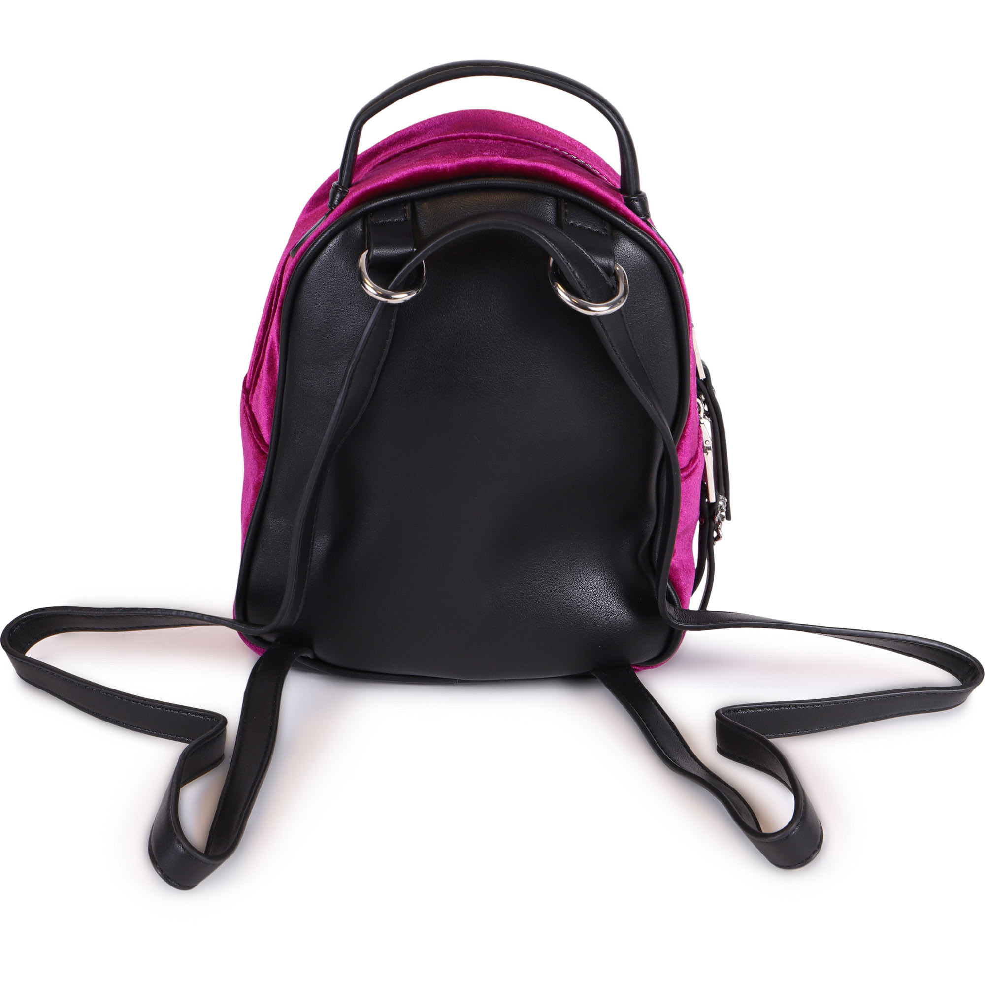 John Richmond "Tough Love" Velvet Backpack in Burgundy