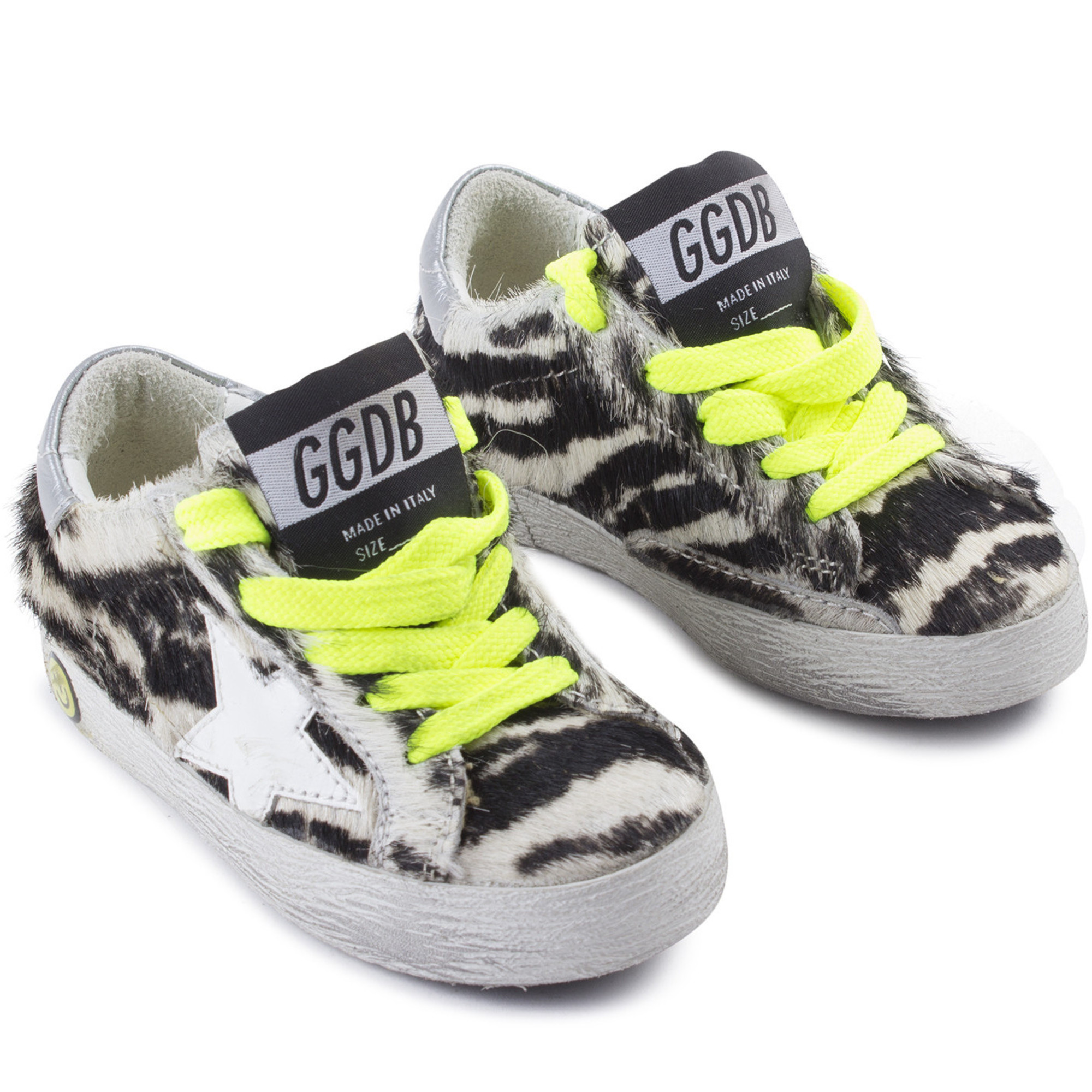 neon golden goose sneakers