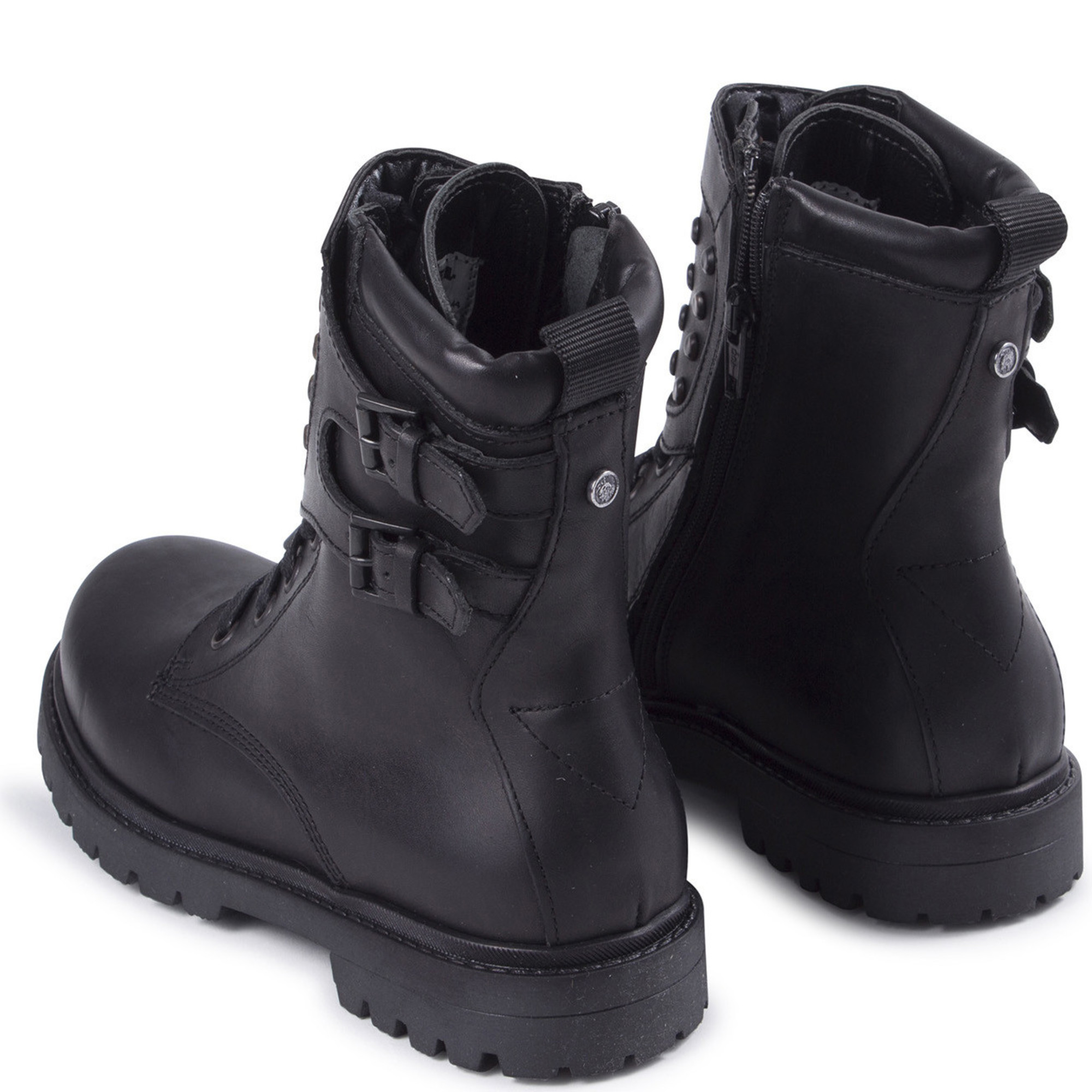 boys black combat boots