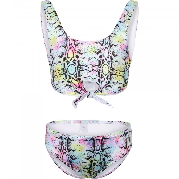 Snakeskin Print Knot Detail Bikini in Pastel Colors