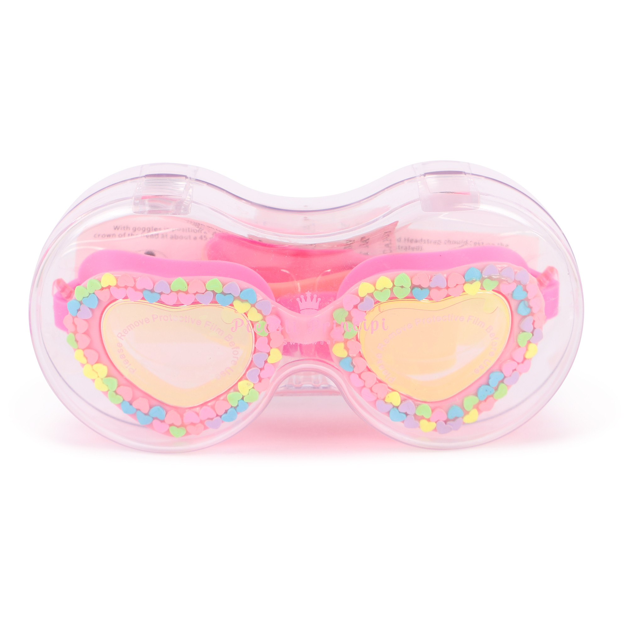 Piccoli Principi Love Hearts Swim Goggles in Pink