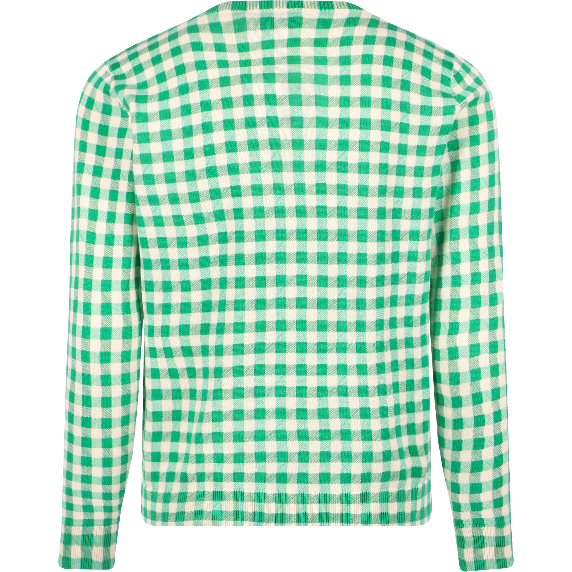 Bonpoint Checkered Cardigan in Green and White | BAMBINIFASHION.COM