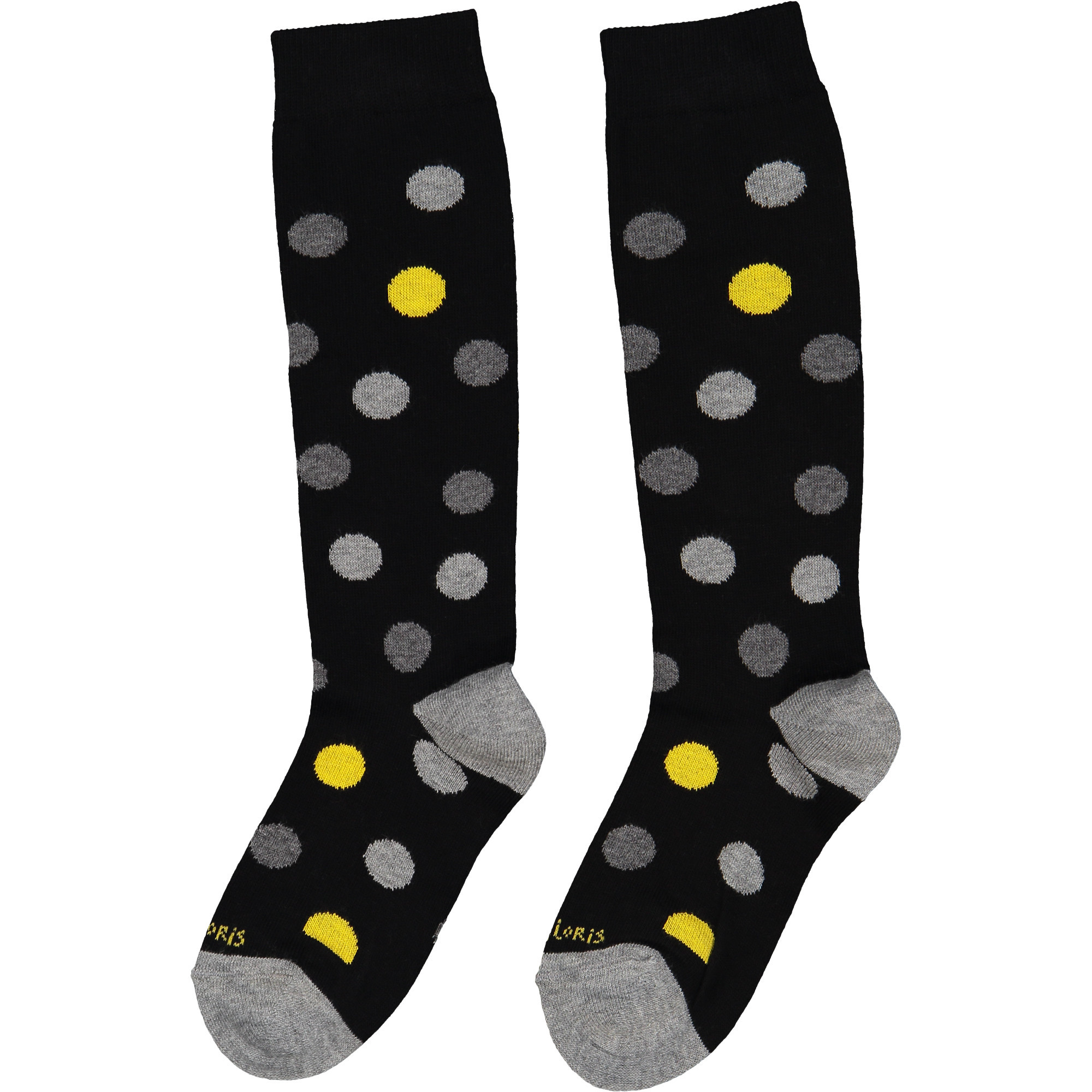 Story Loris Polka Dot Socks in Black, Grey & Yellow