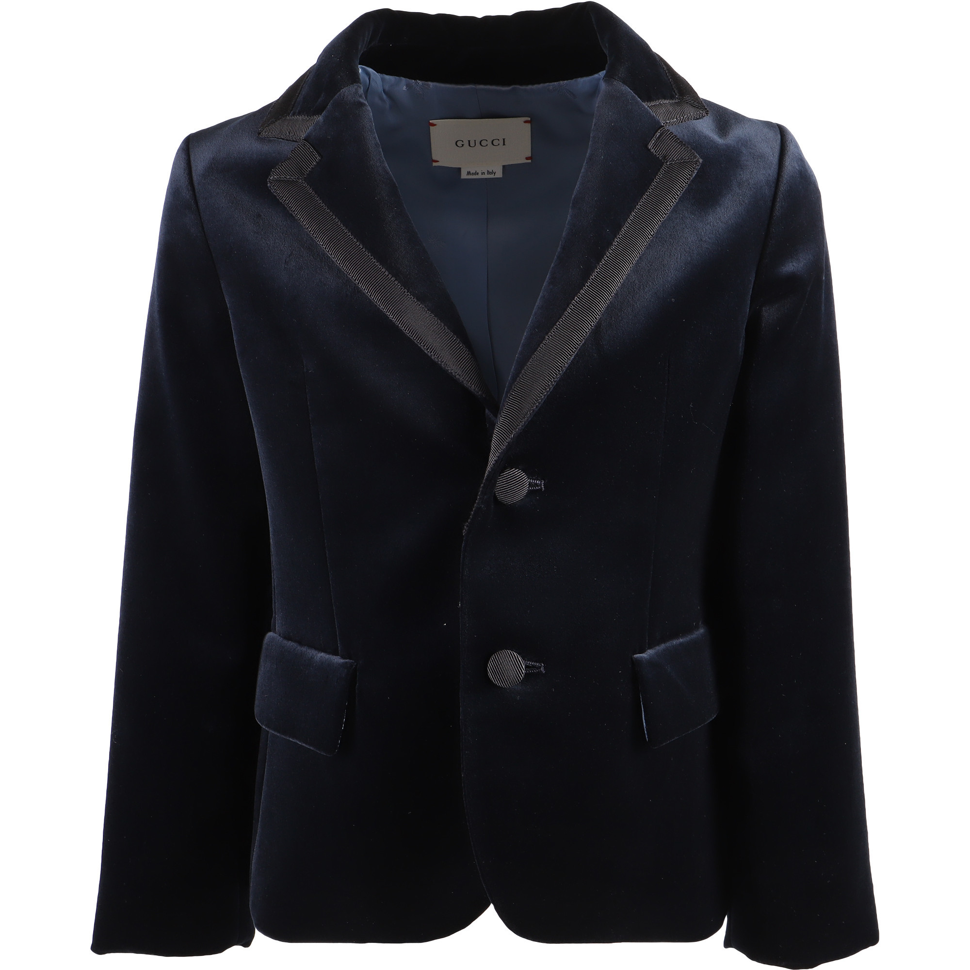 Gucci Boys Velvet Blazer with Ribbon Trim —