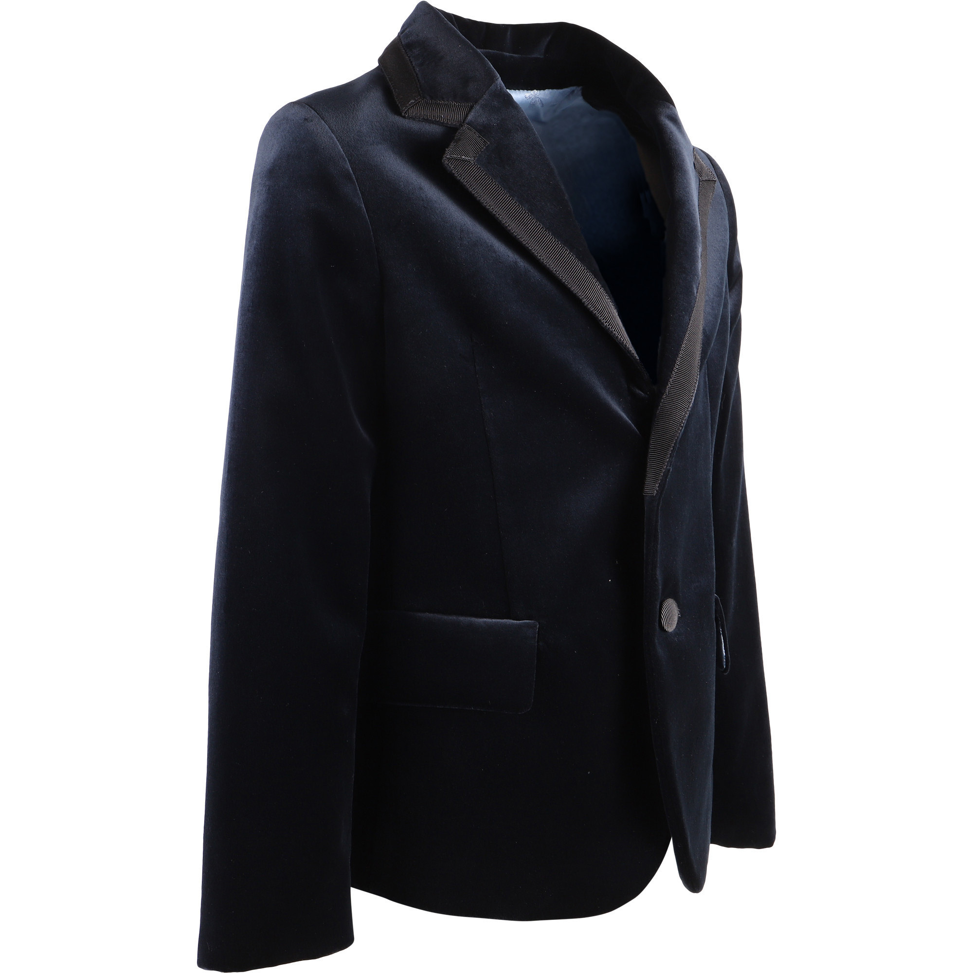 Gucci Boys Velvet Blazer with Ribbon Trim —