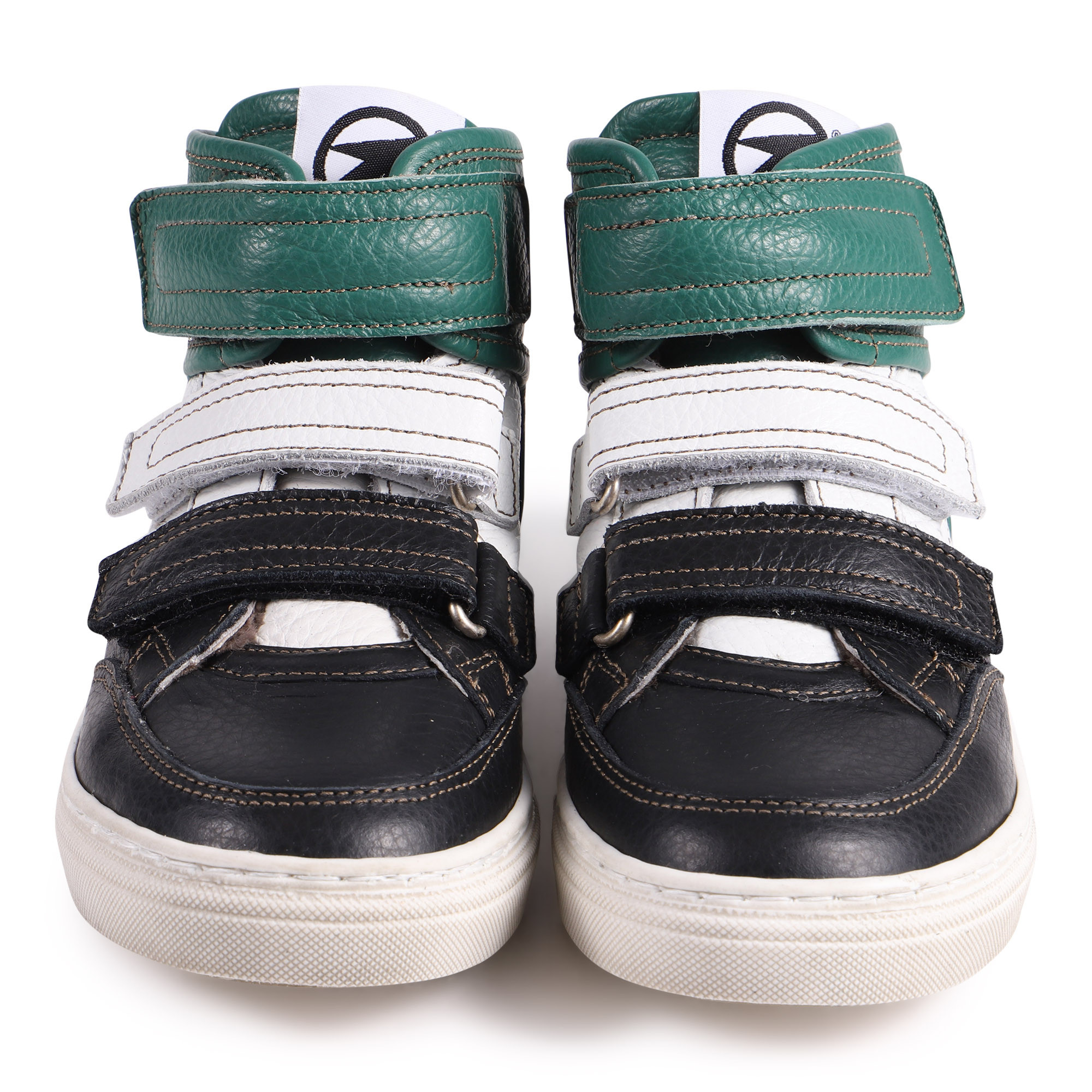 Momino Green, White &amp; Black Velcro Sneakers