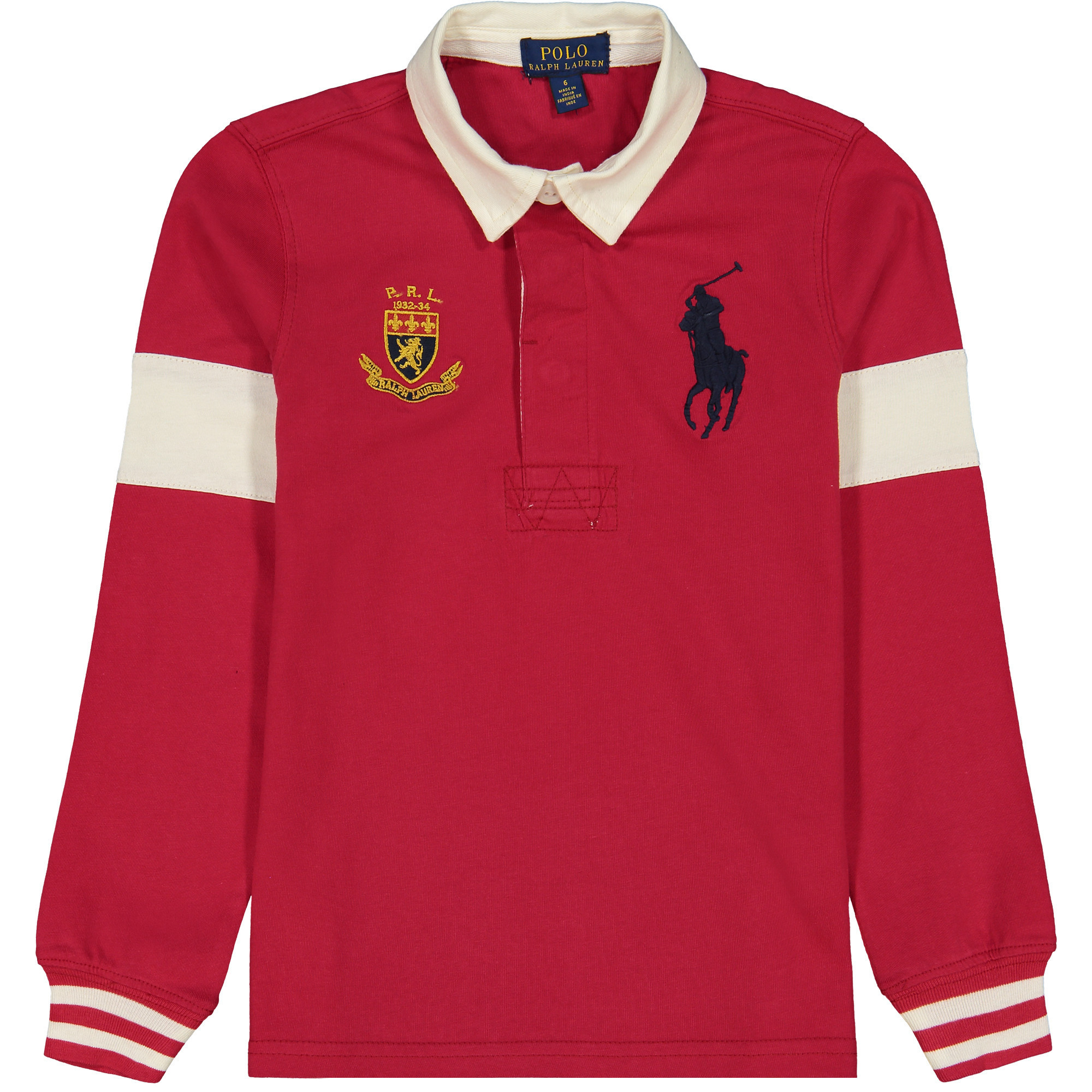 Polo Ralph Lauren Boys Rugby Top in Red with Crest
