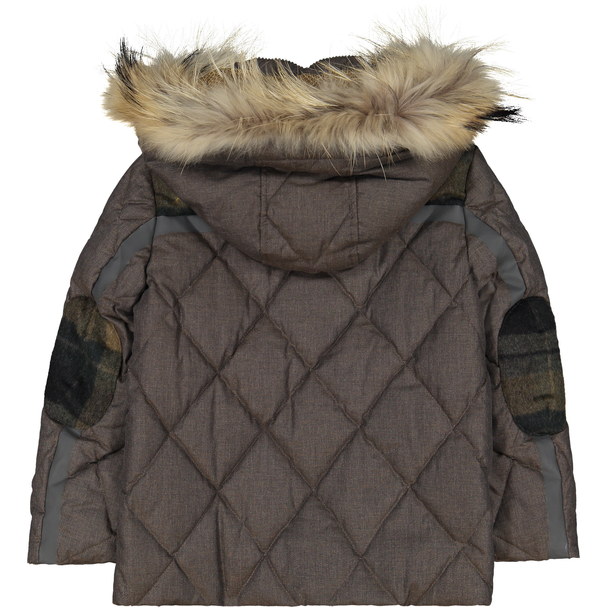 Fendi Boys Down Jacket with Fur Trim Hood