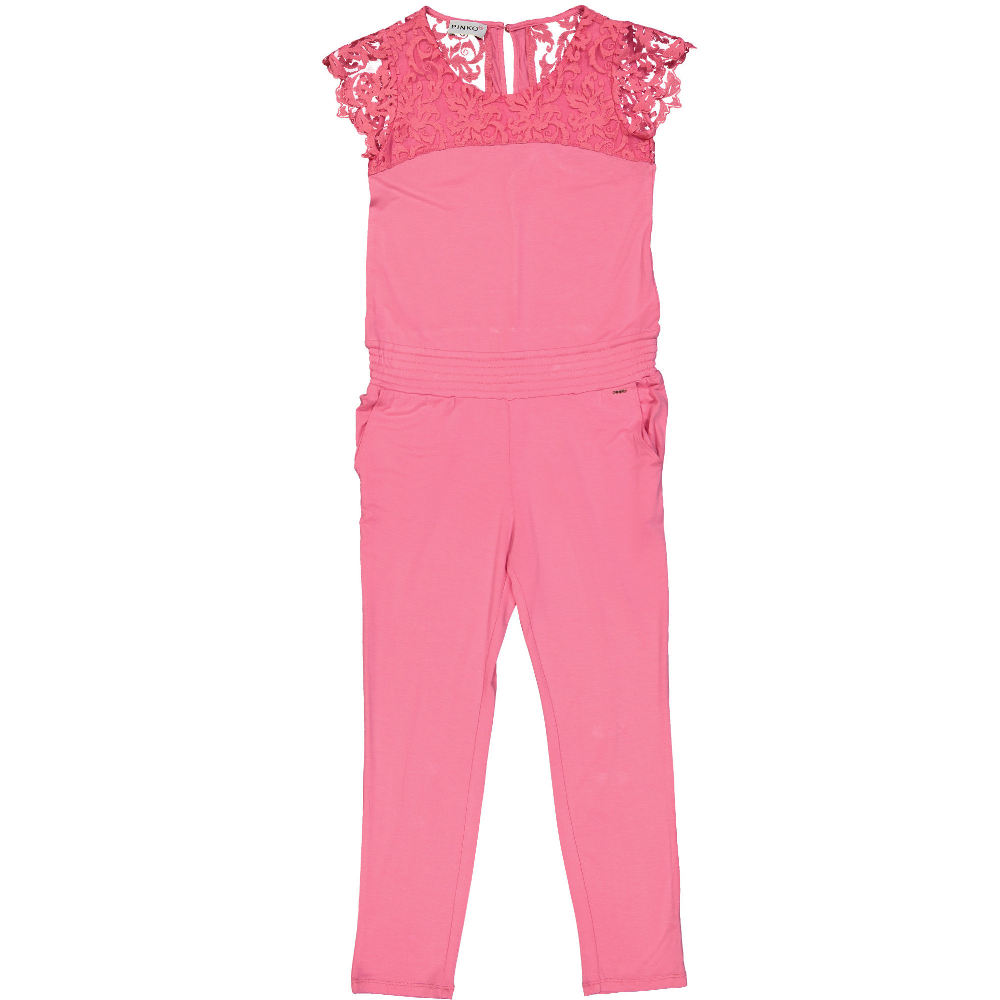 Pinko Up Girls Jumpsuit in Pink with Lace Detailing
