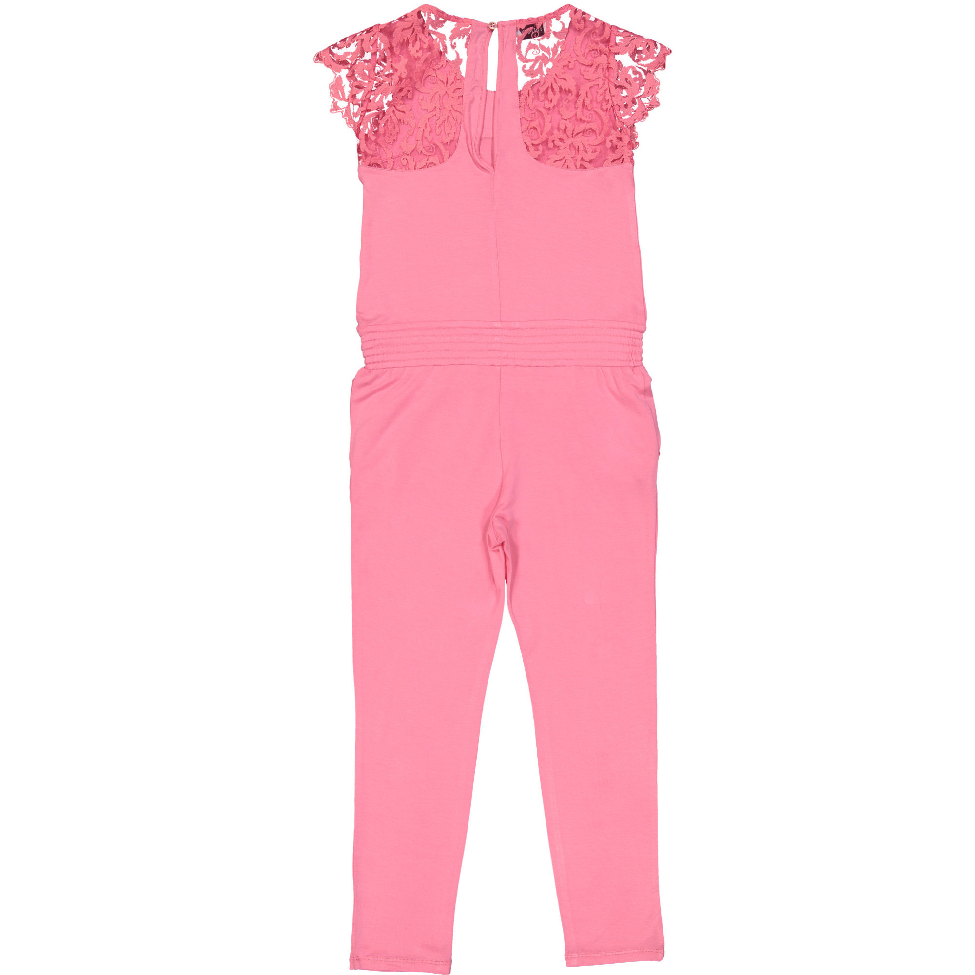 Pinko Up Girls Jumpsuit in Pink with Lace Detailing