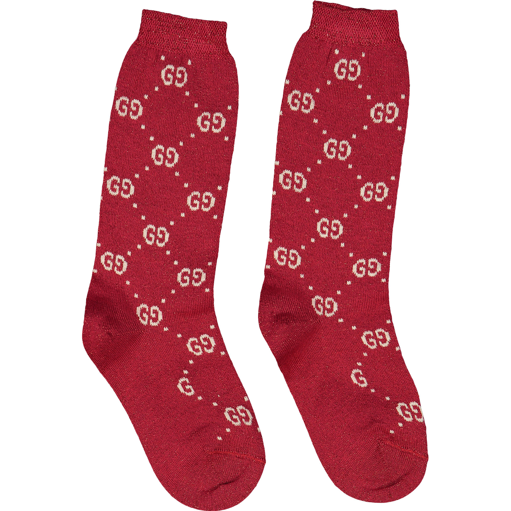 Gucci Sparkly "GG" Socks in Red