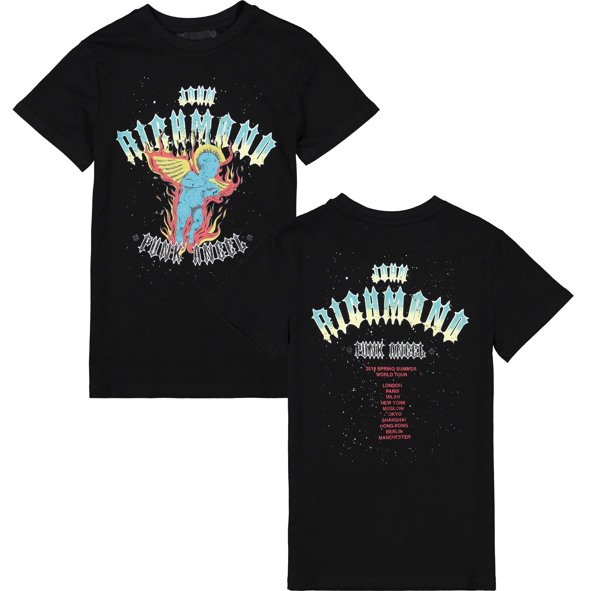 John Richmond Boys Logo Band TShirt in Black —