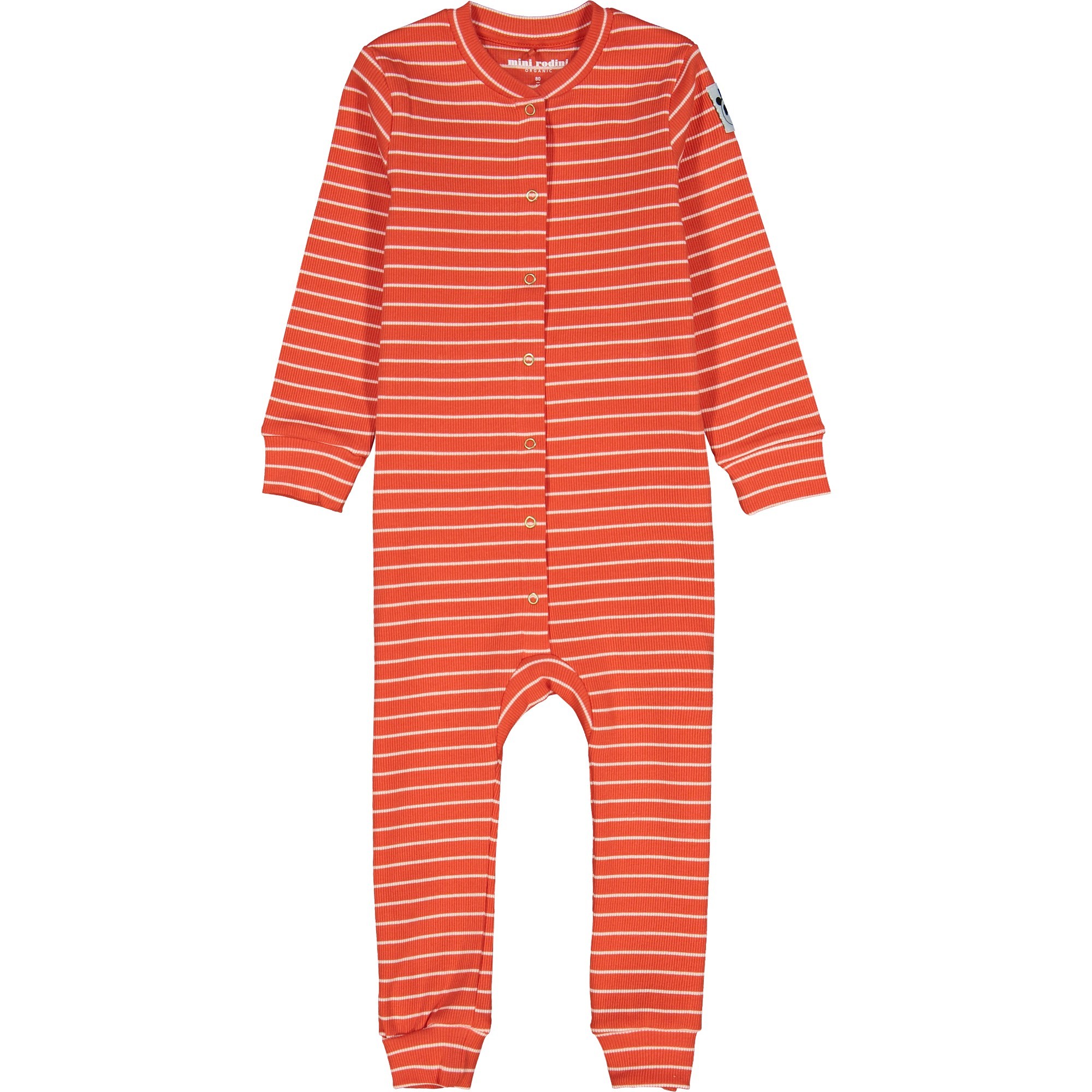 Mini Rodini Baby Striped Ribbed Onesie In Red White