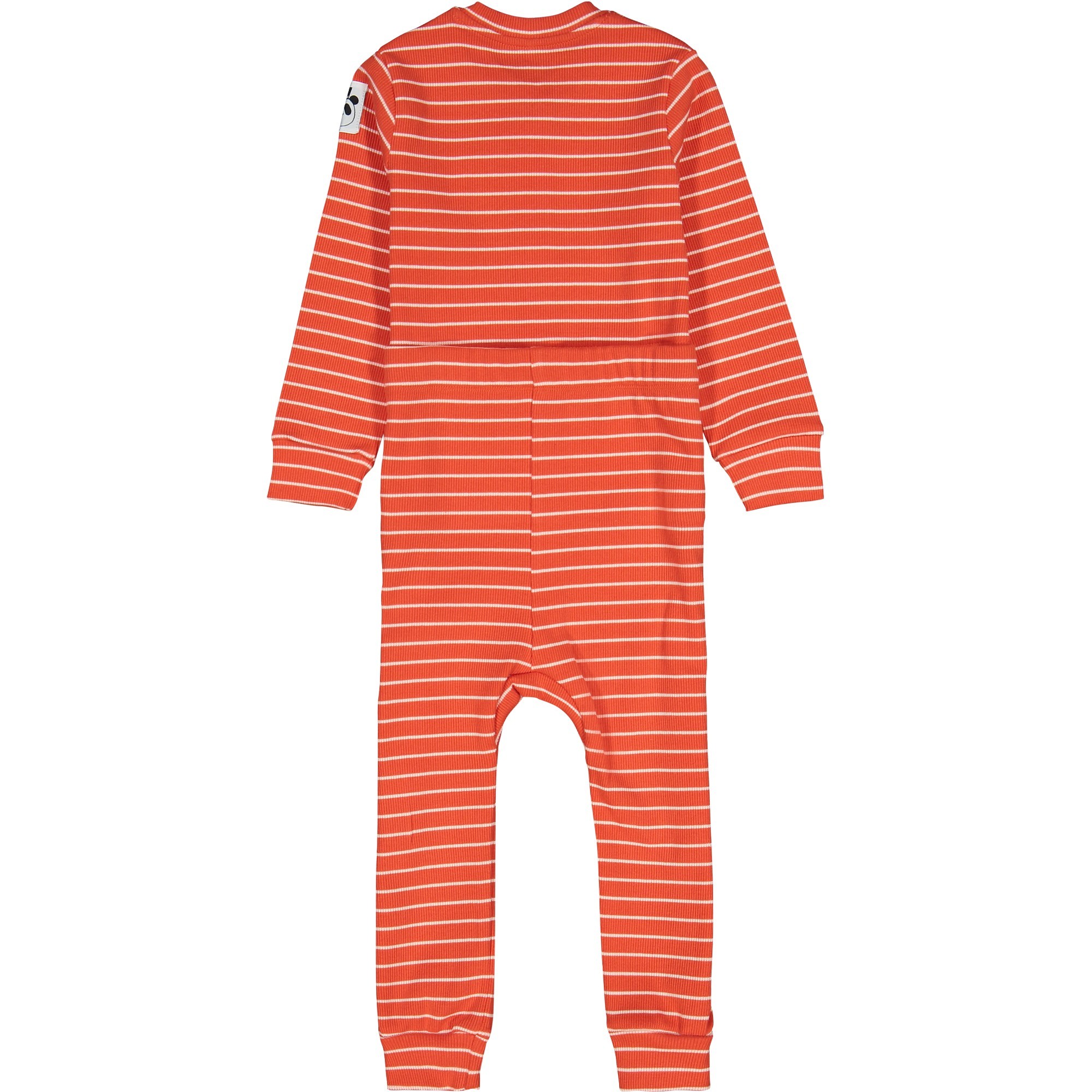 Mini Rodini Baby Striped Ribbed Onesie in Red & White