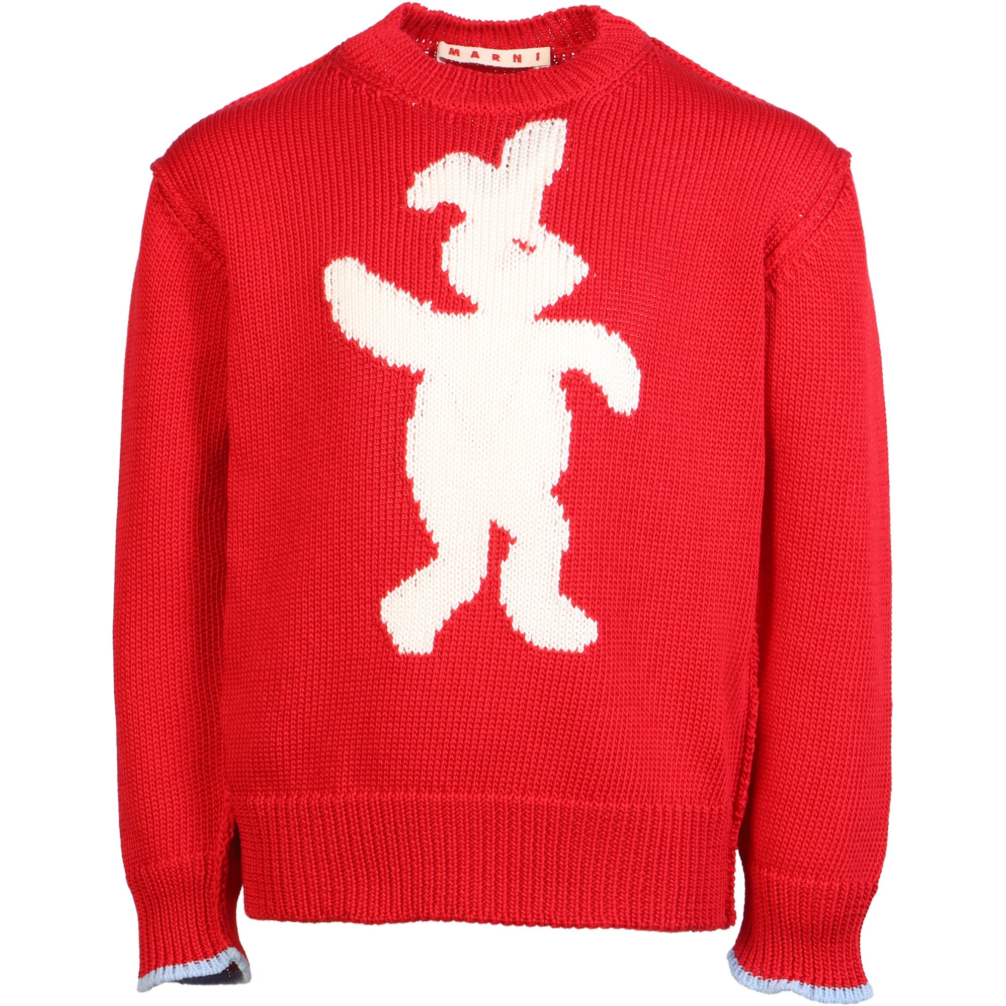 Marni Abstract Bunny Sweater in Red