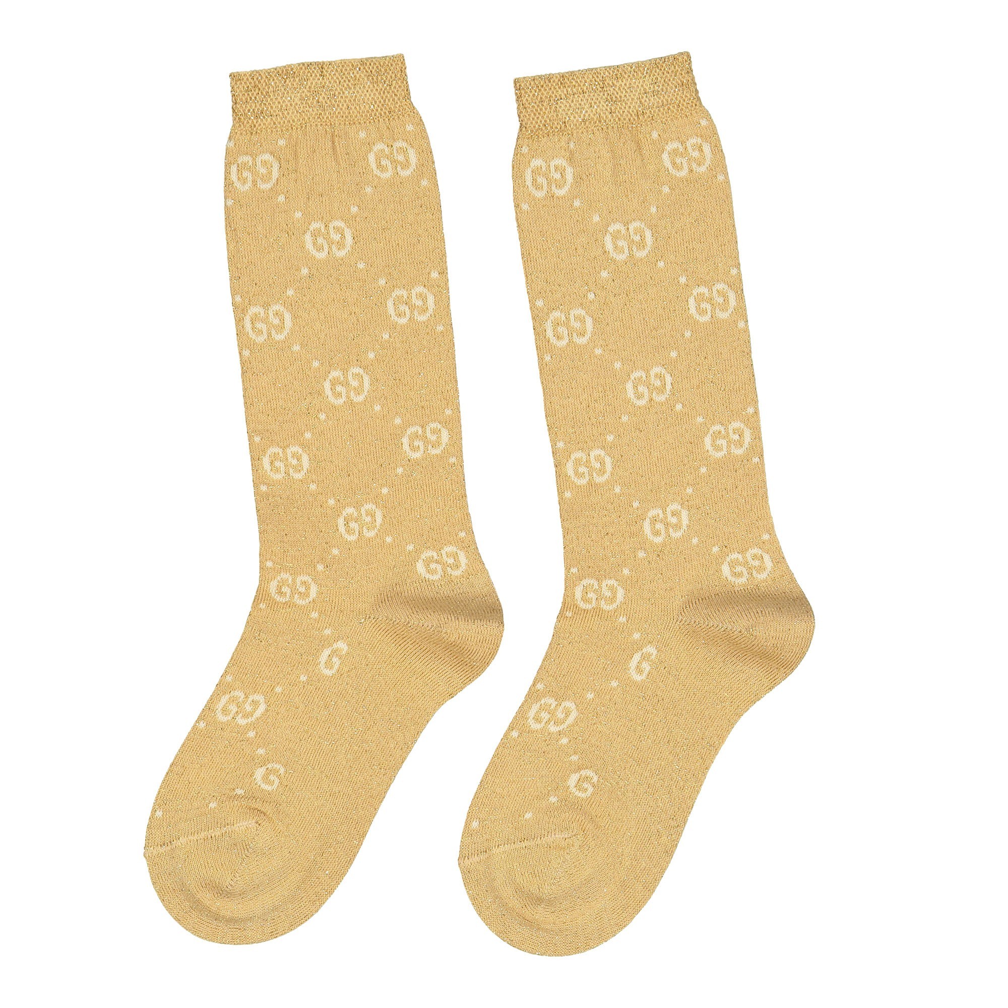 Gucci Sparkly "GG" Socks in Gold