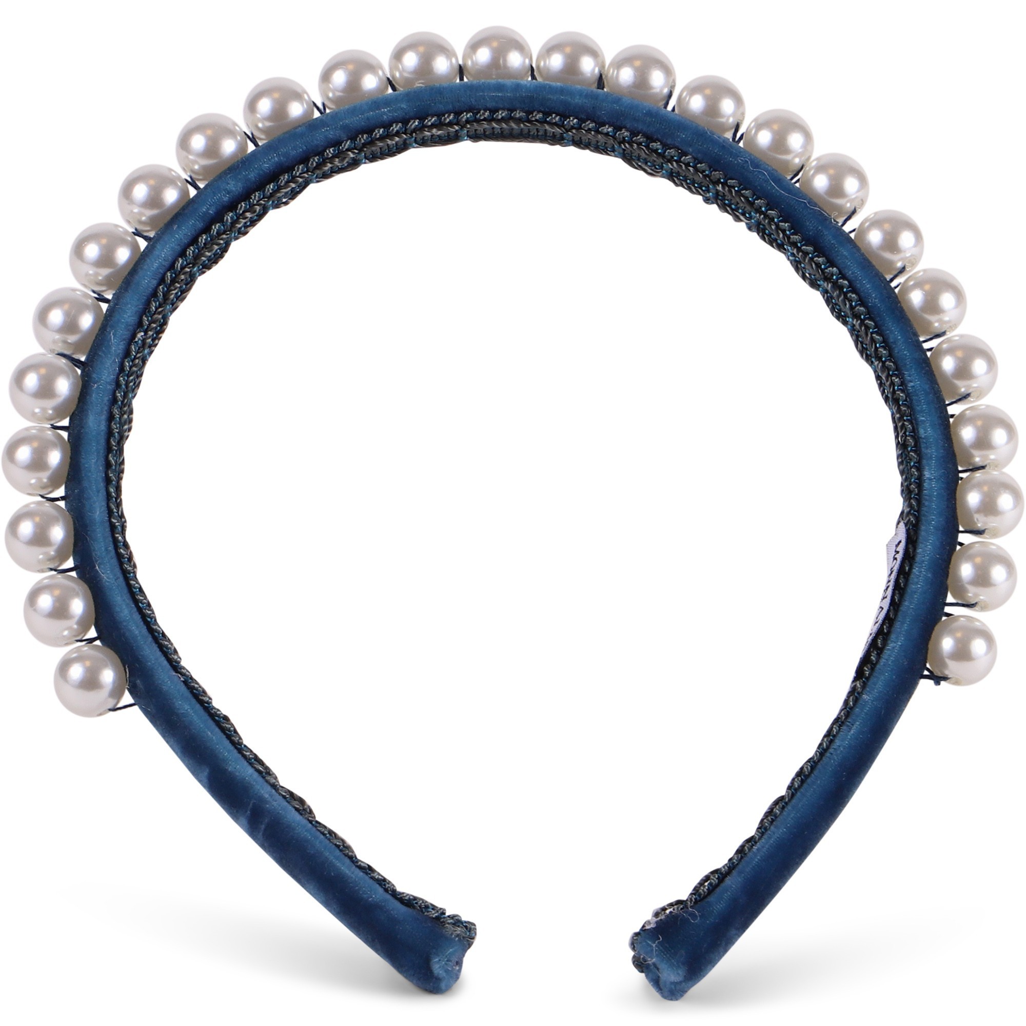 Monnalisa Girls Pearl Headband in Dark Blue —