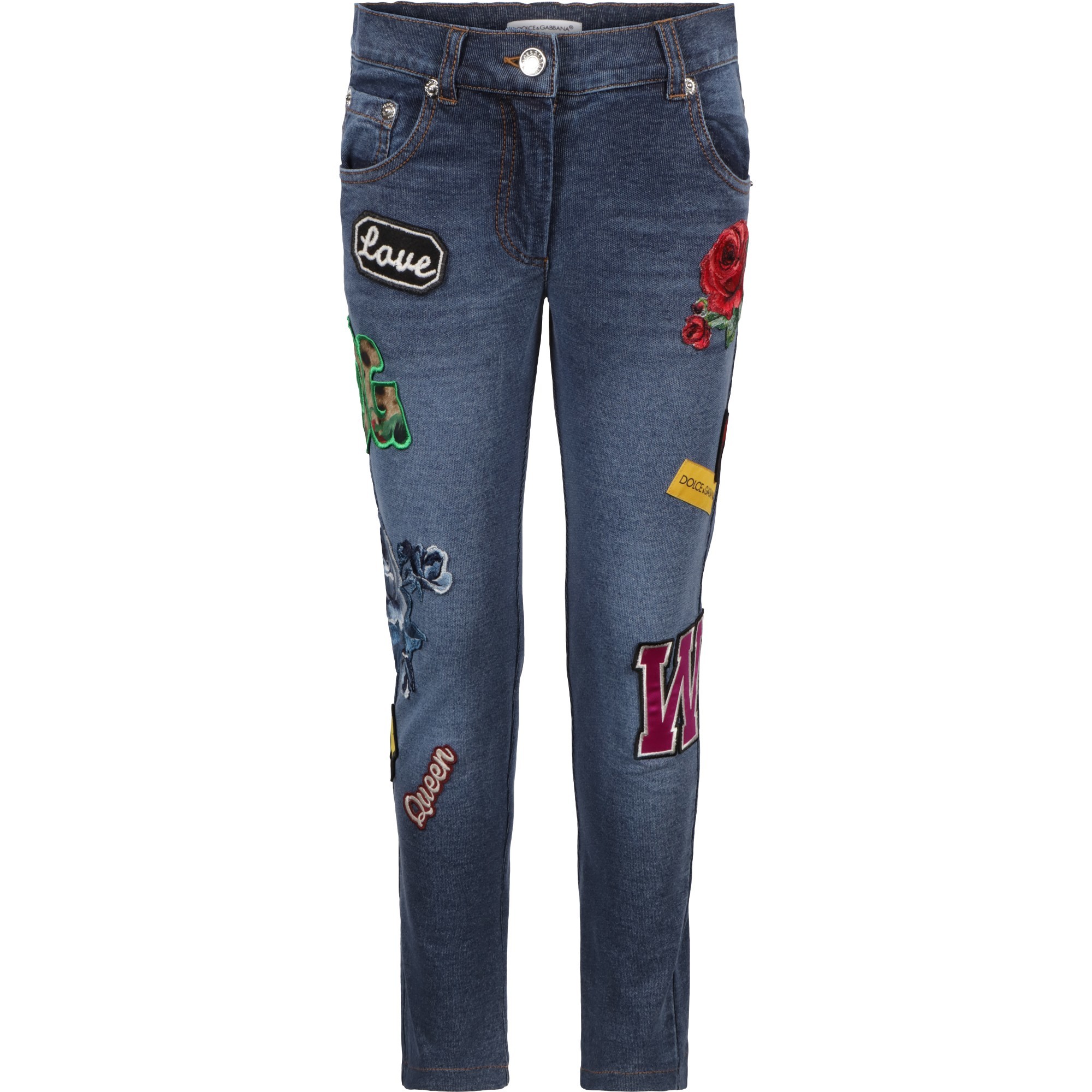Dolce & Gabbana Girls Jeans with Embroidered Patches â BAMBINIFASHION.COM