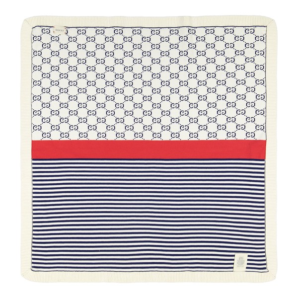 Gucci Baby "GG" Stripe Blanket in Navy