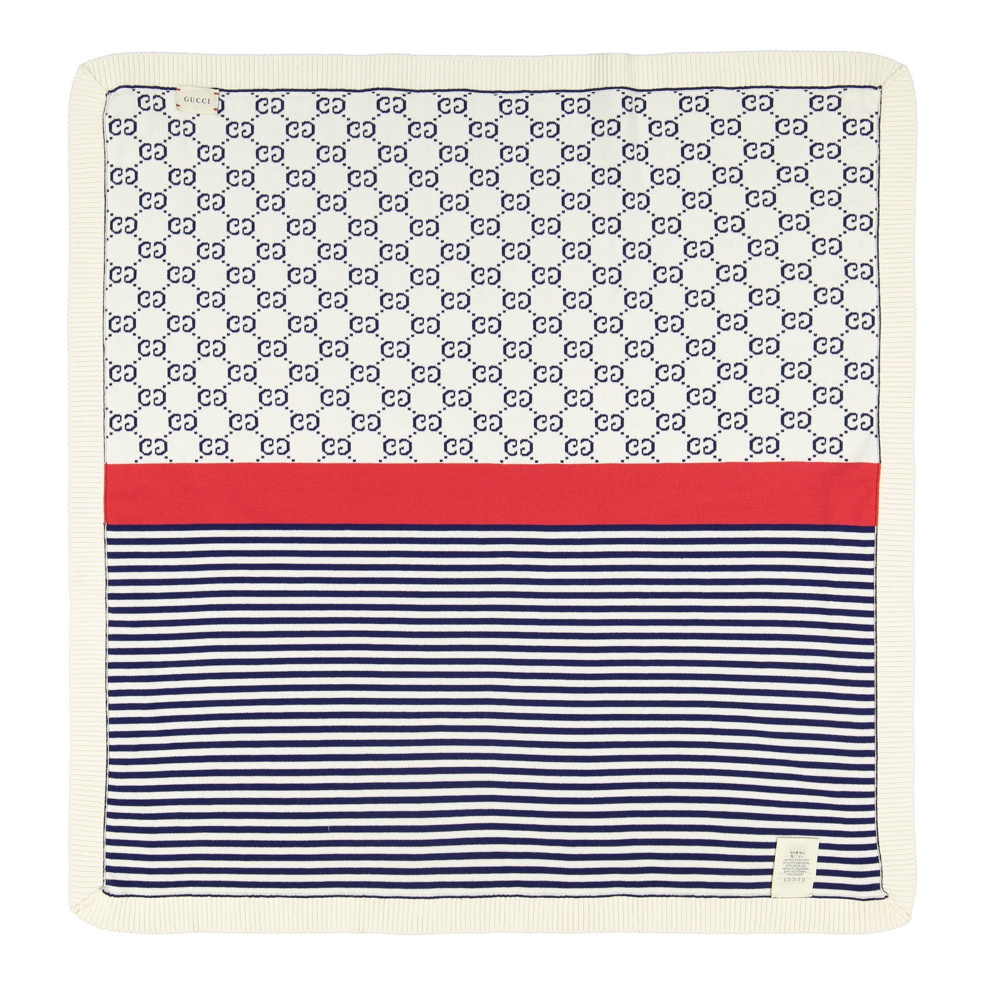 Gucci Baby "GG" Stripe Blanket in Navy