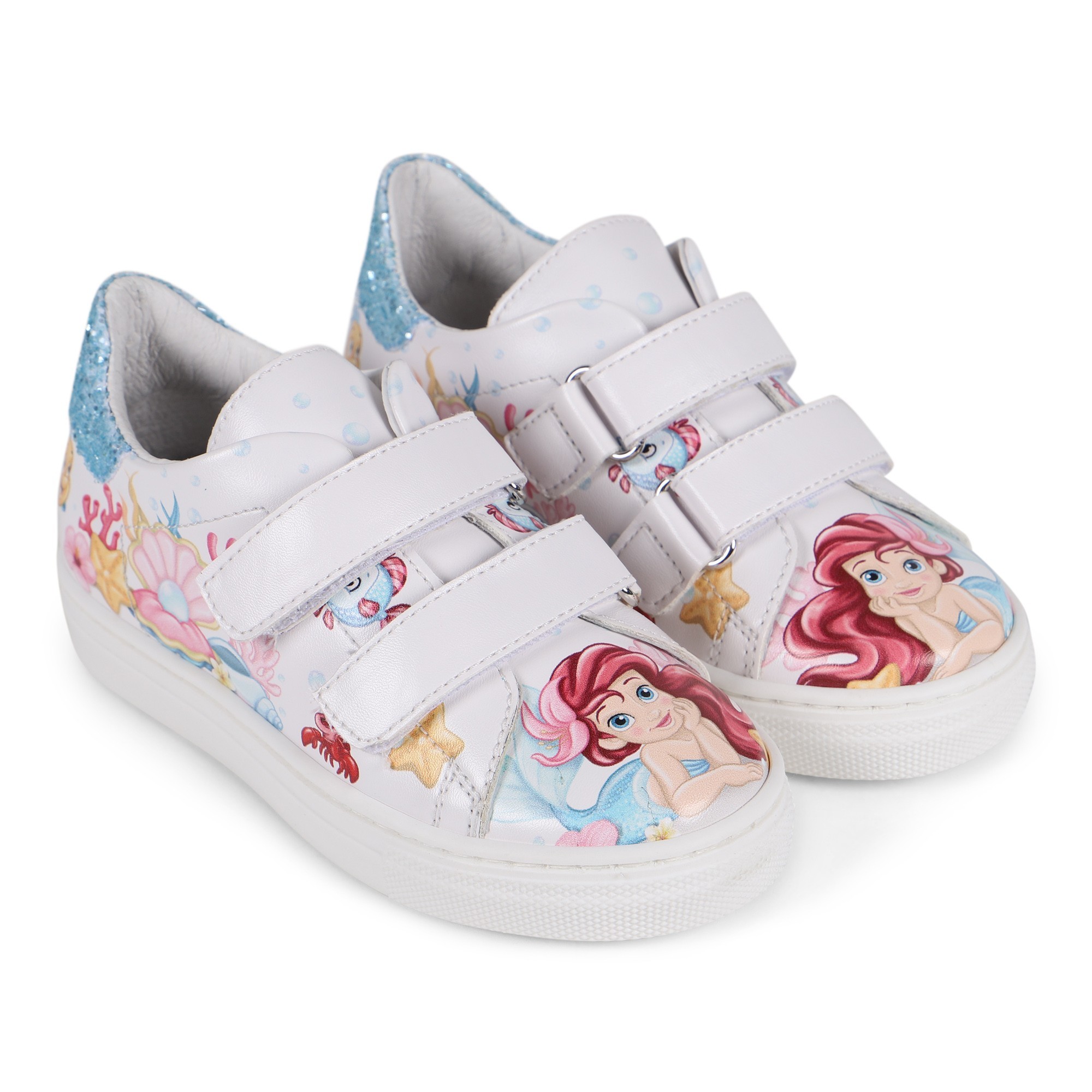 Monnalisa Girls "Little Mermaid" Velcro Sneakers —