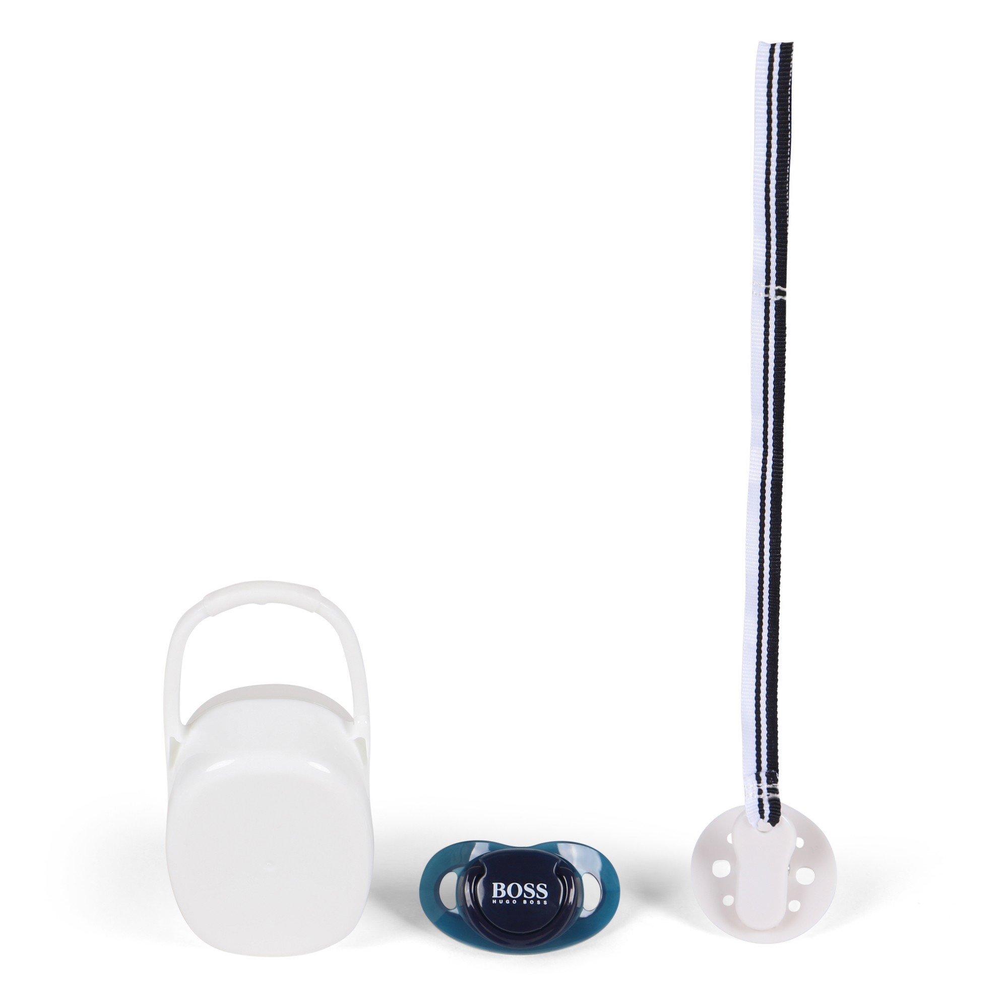 BOSS Baby Pacifier & Clip Set in Navy