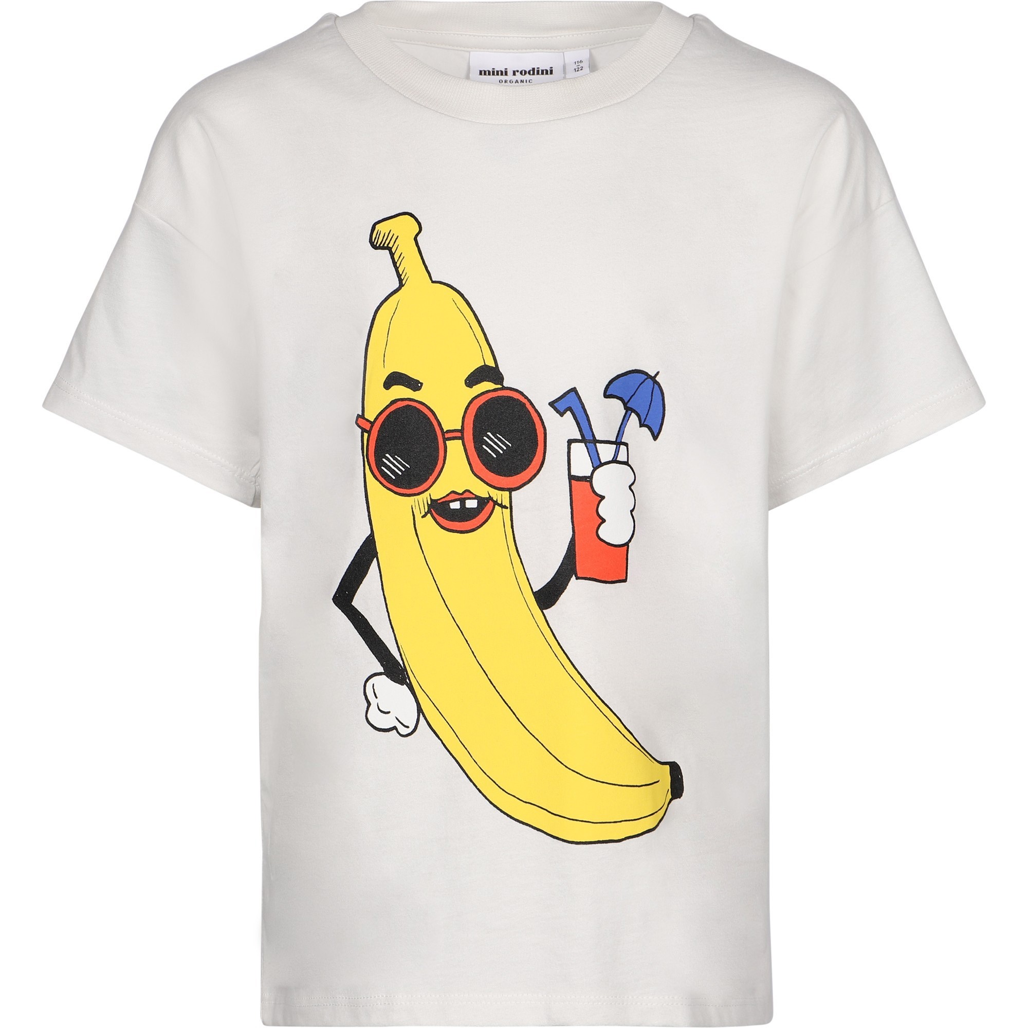 Mini Rodini Banana TShirt in White —