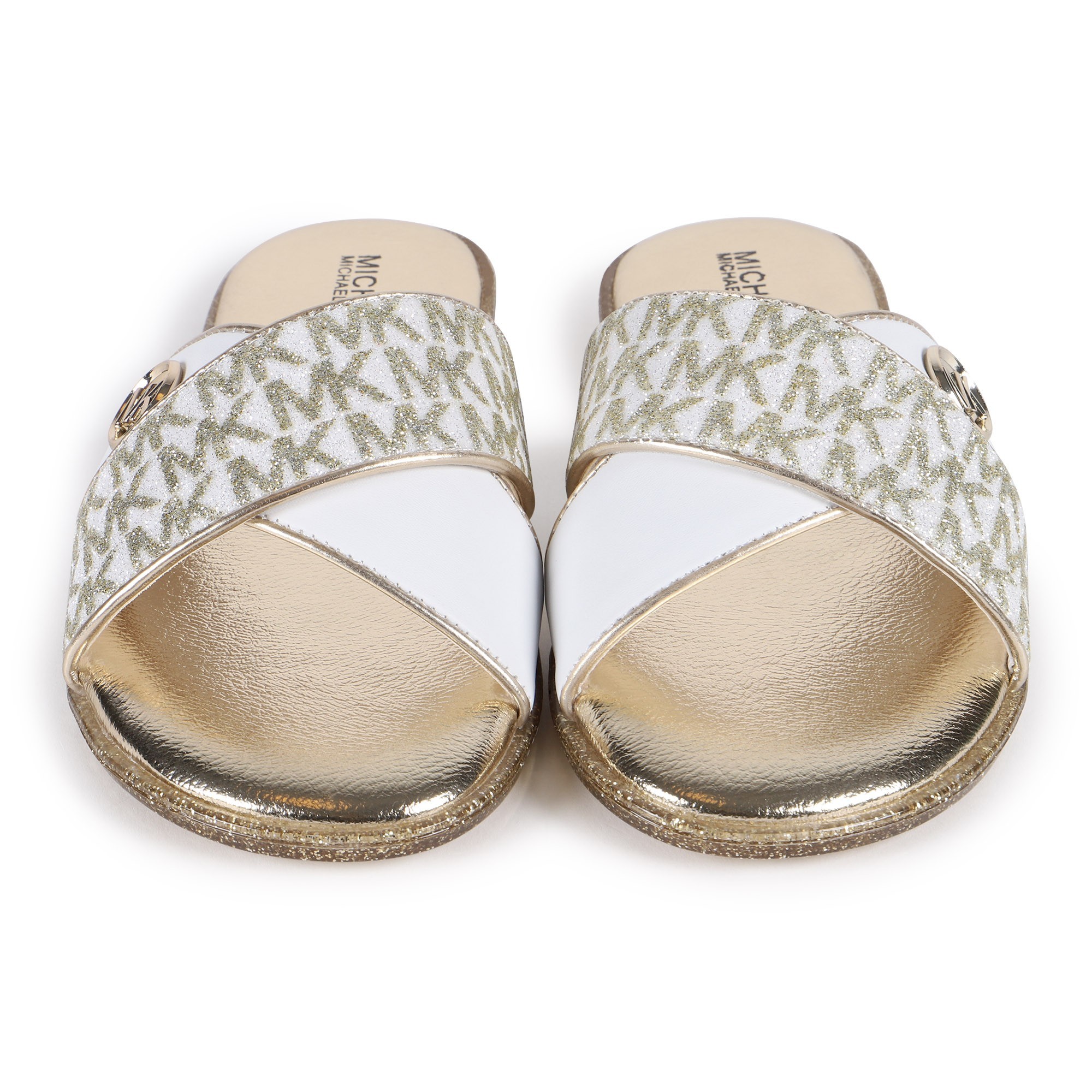 glitter white sandals