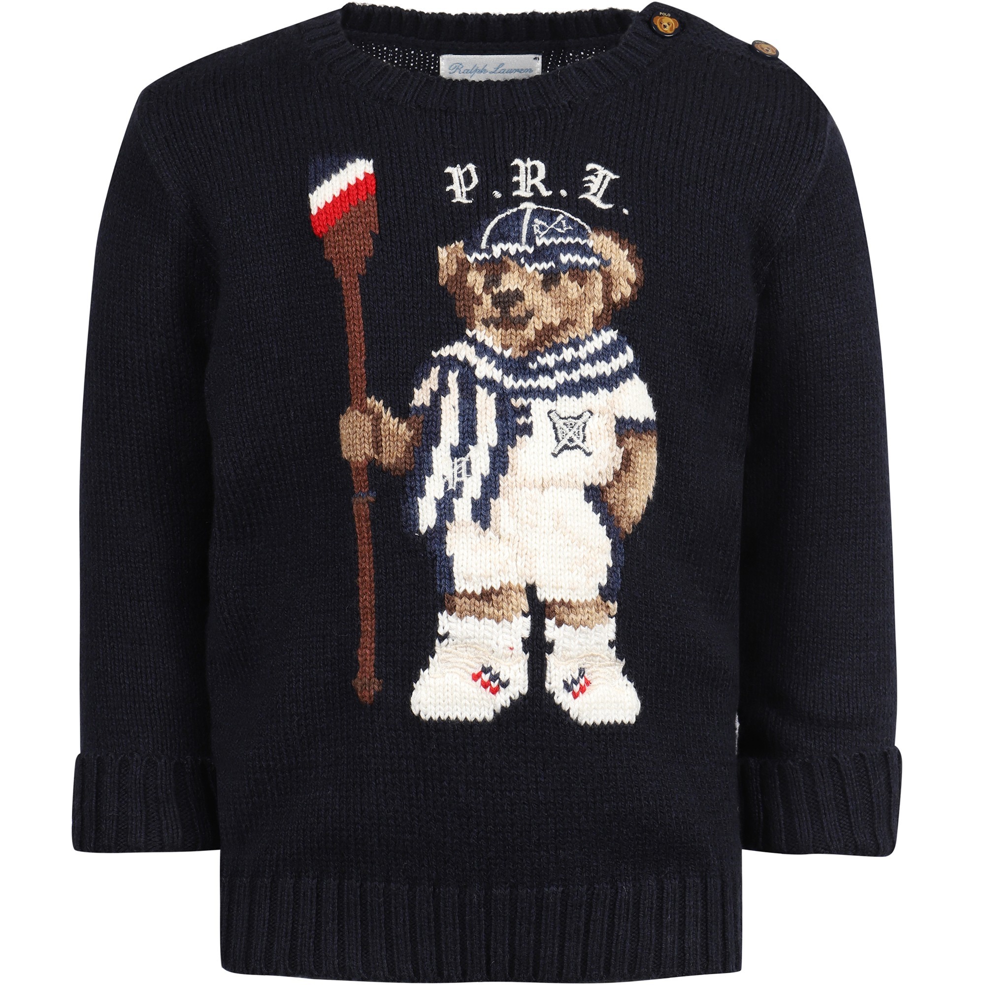 Polo Ralph Lauren Baby Stylish Bear Sweater in Navy