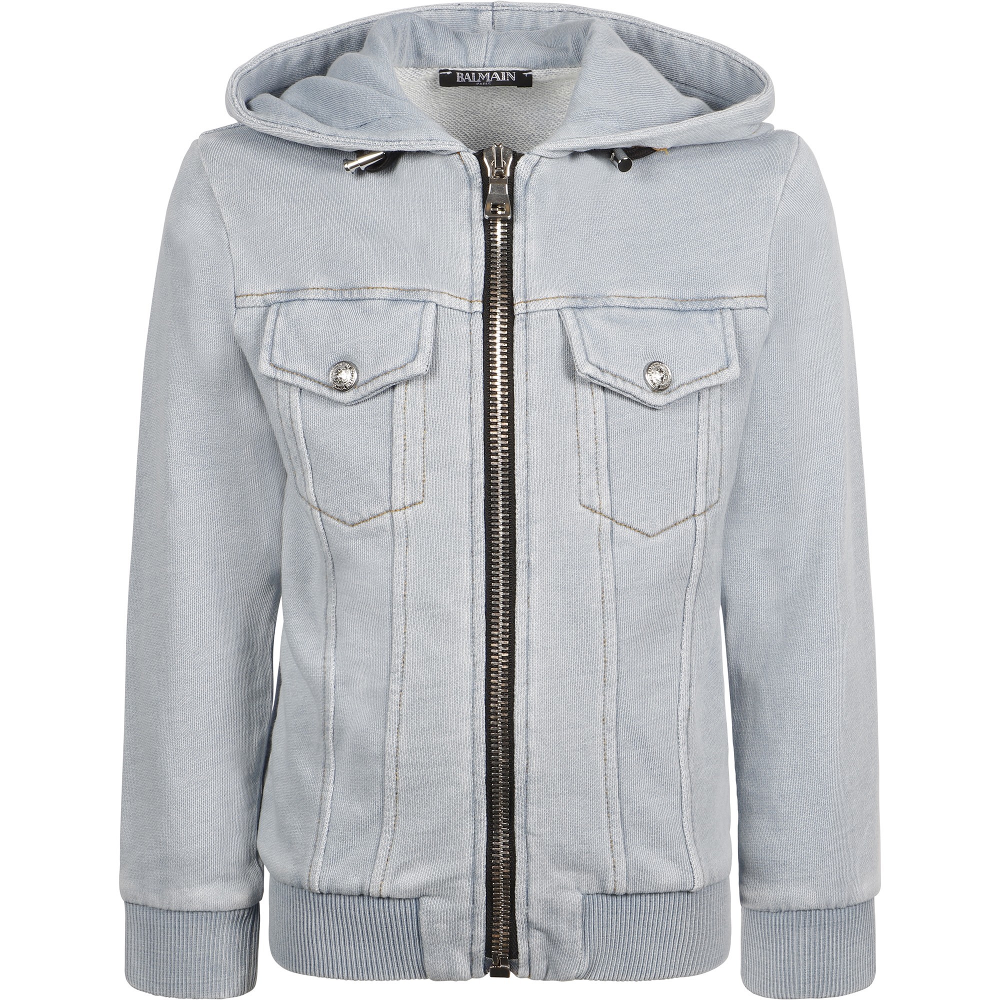 Denim zip up hoodie Outlet