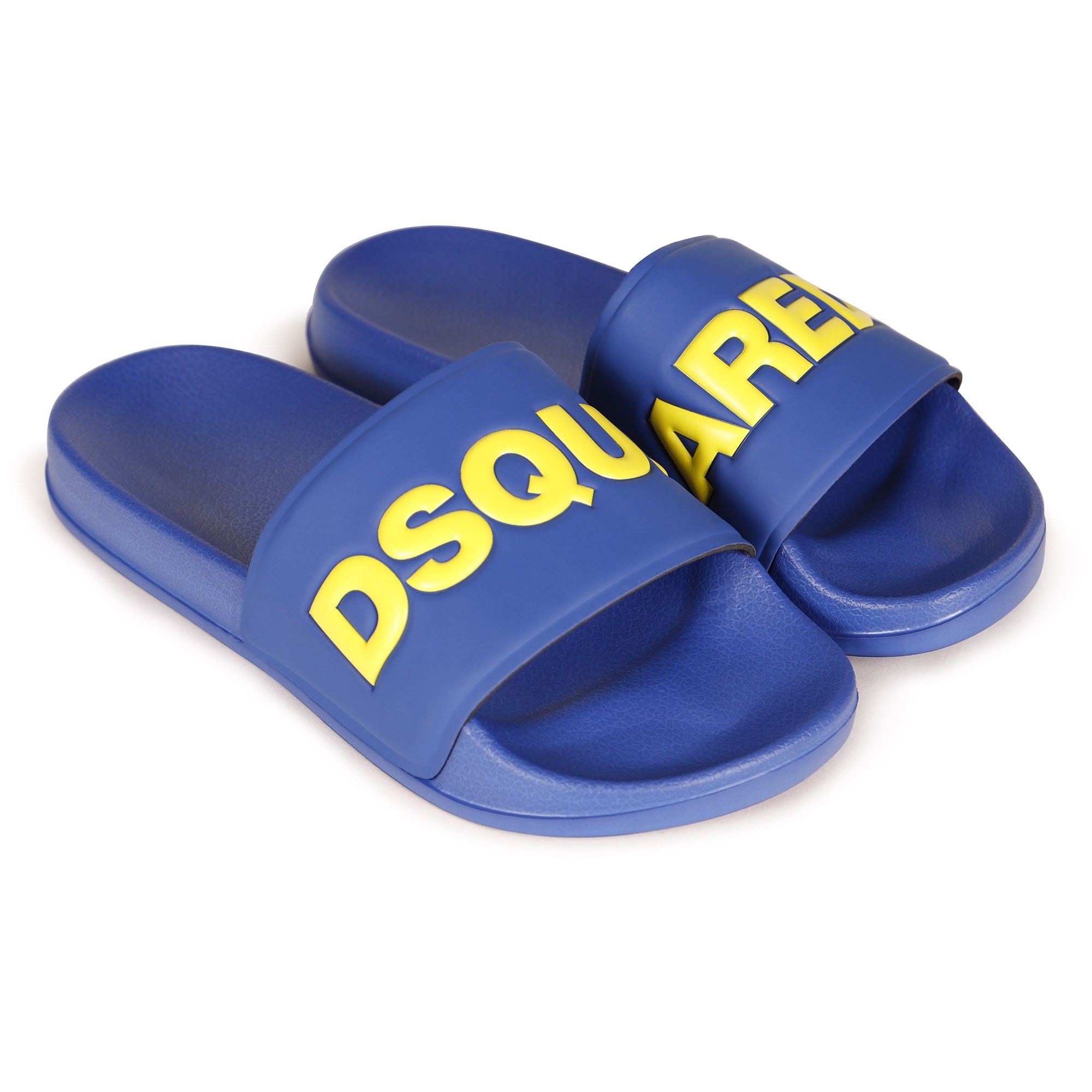 sass rhinestone logo slide sandals