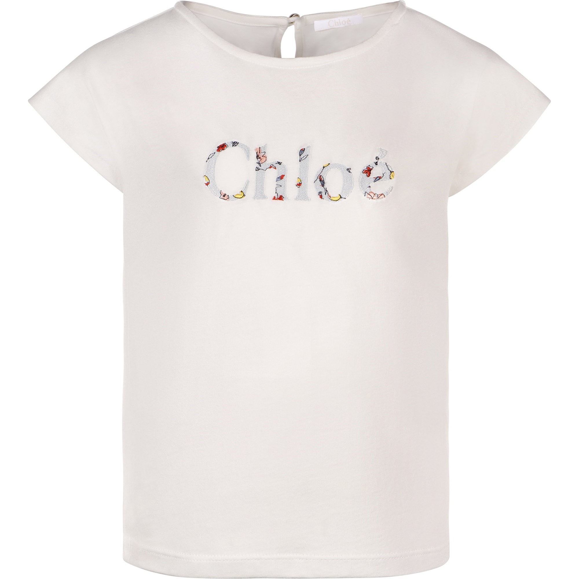 Chloe Girls Logo TShirt in White