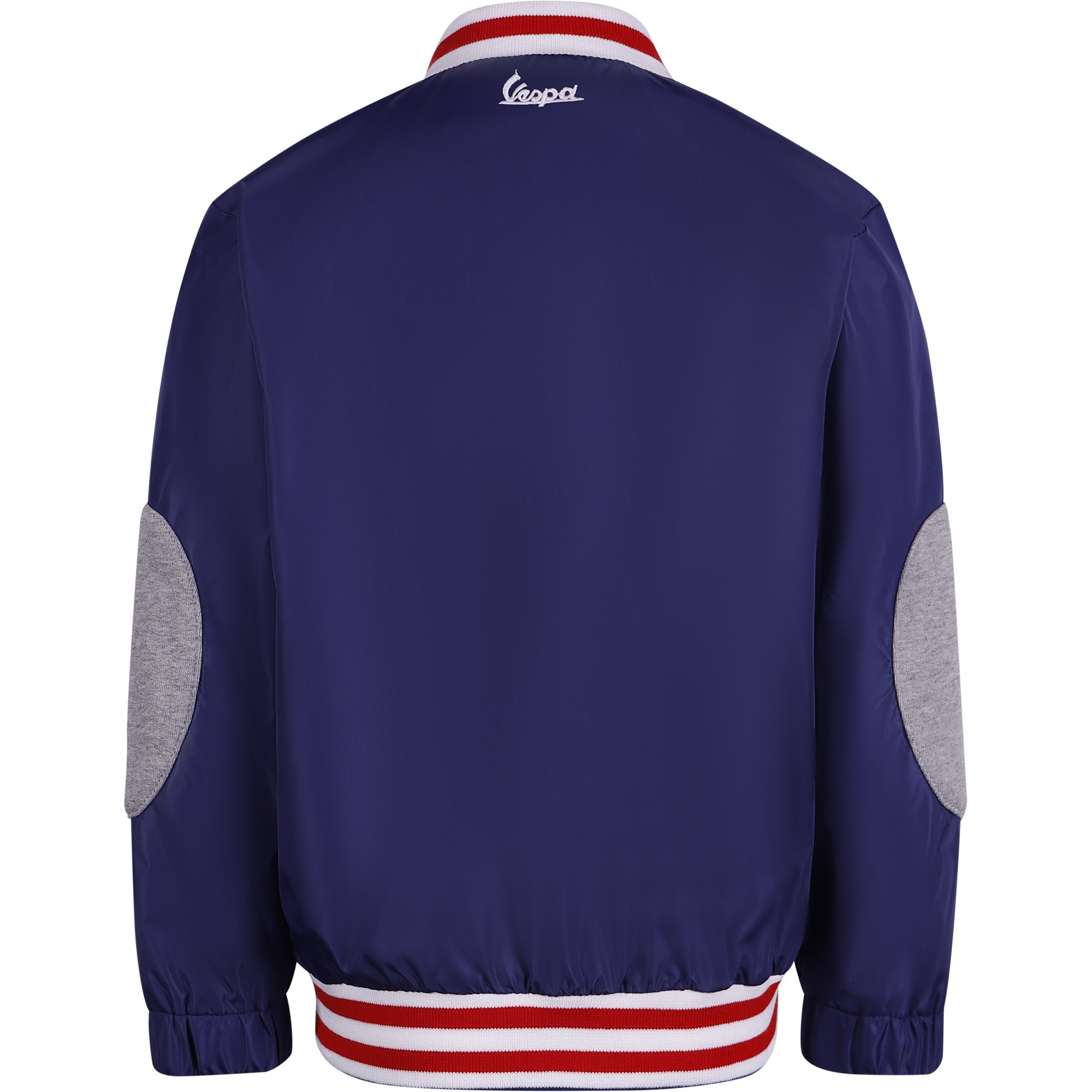 Vespa Boys Navy Bowling Jacket with Elbow Patches —