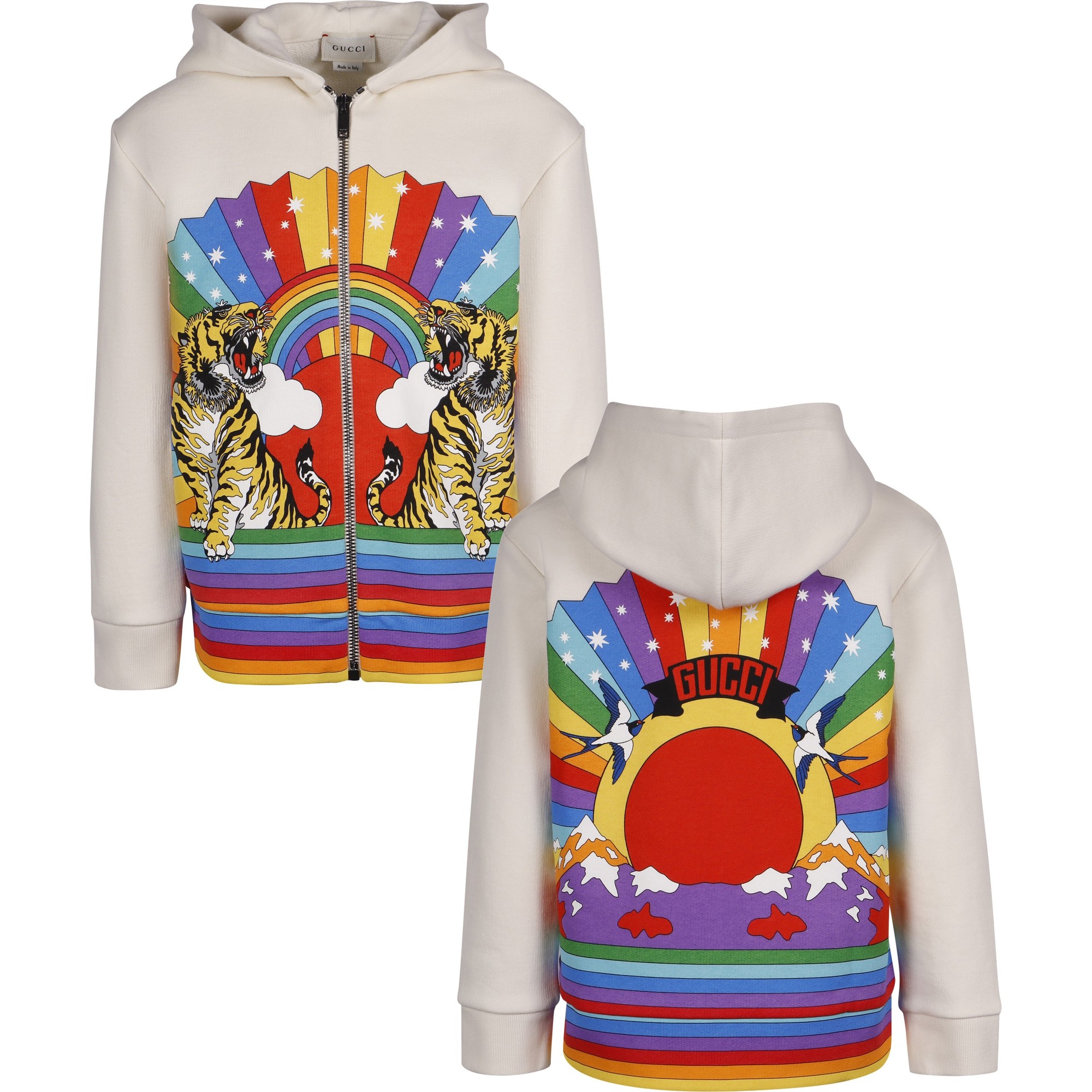 Gucci Rainbow Tiger ZipUp Hoodie