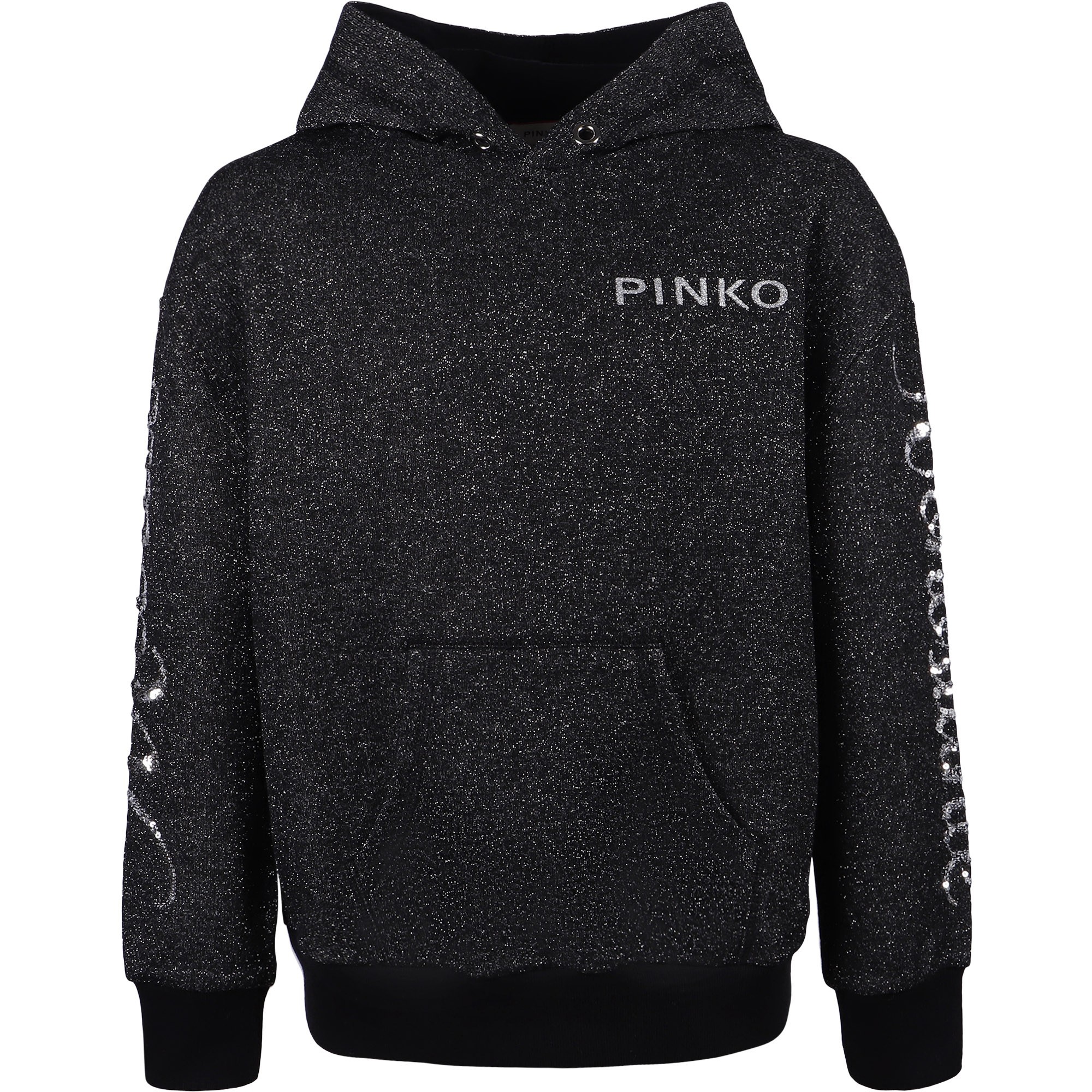 Pinko Up Girls Jersey Hoodie in Grey - BAMBINIFASHION.COM