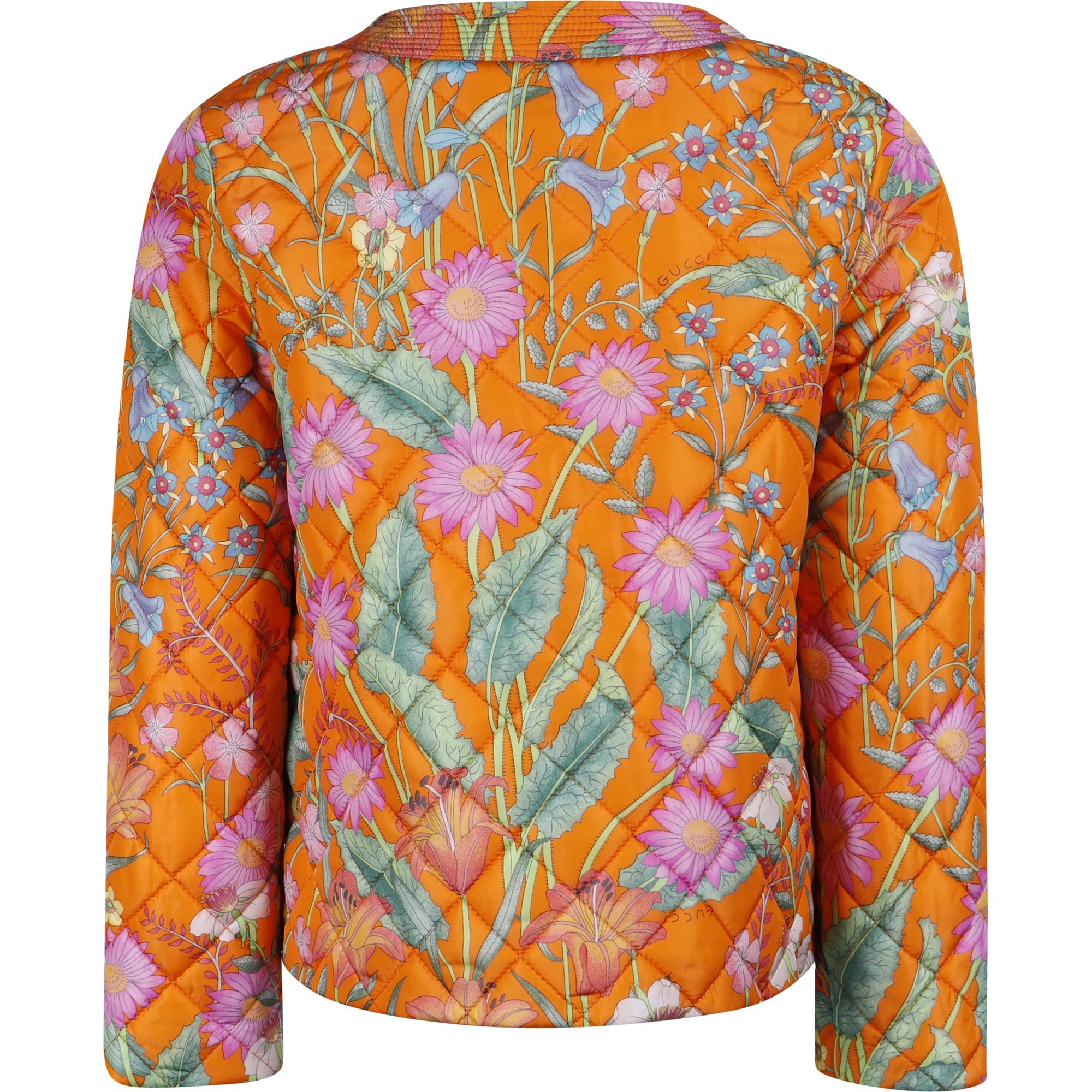 Gucci Girls Chic Orange Quilted Jacket —