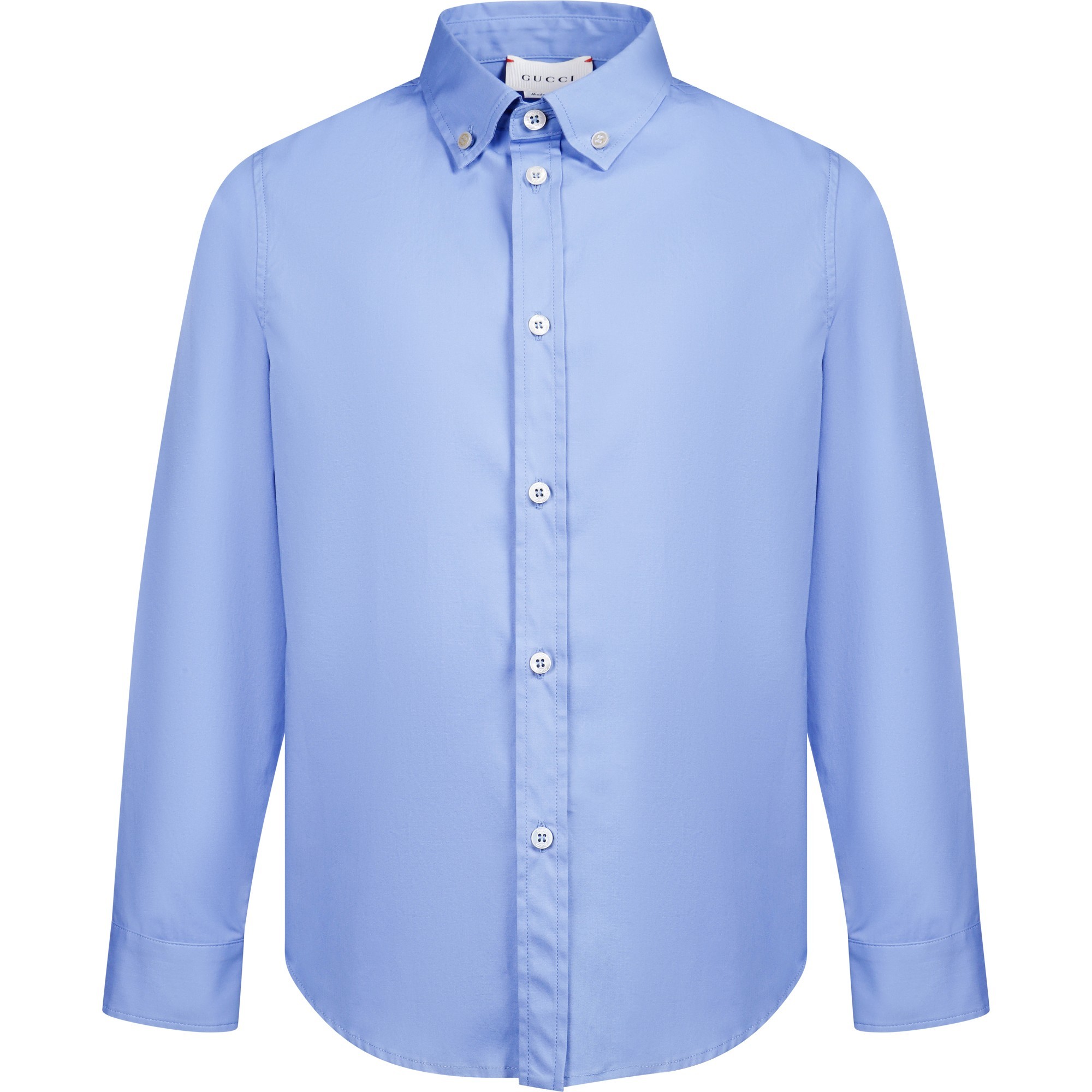 Gucci Boys Classic Button Up Shirt in Light Blue