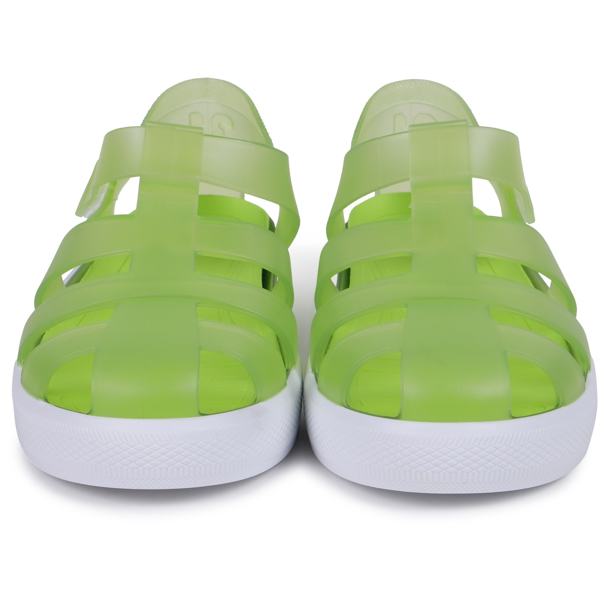 green jelly sandals