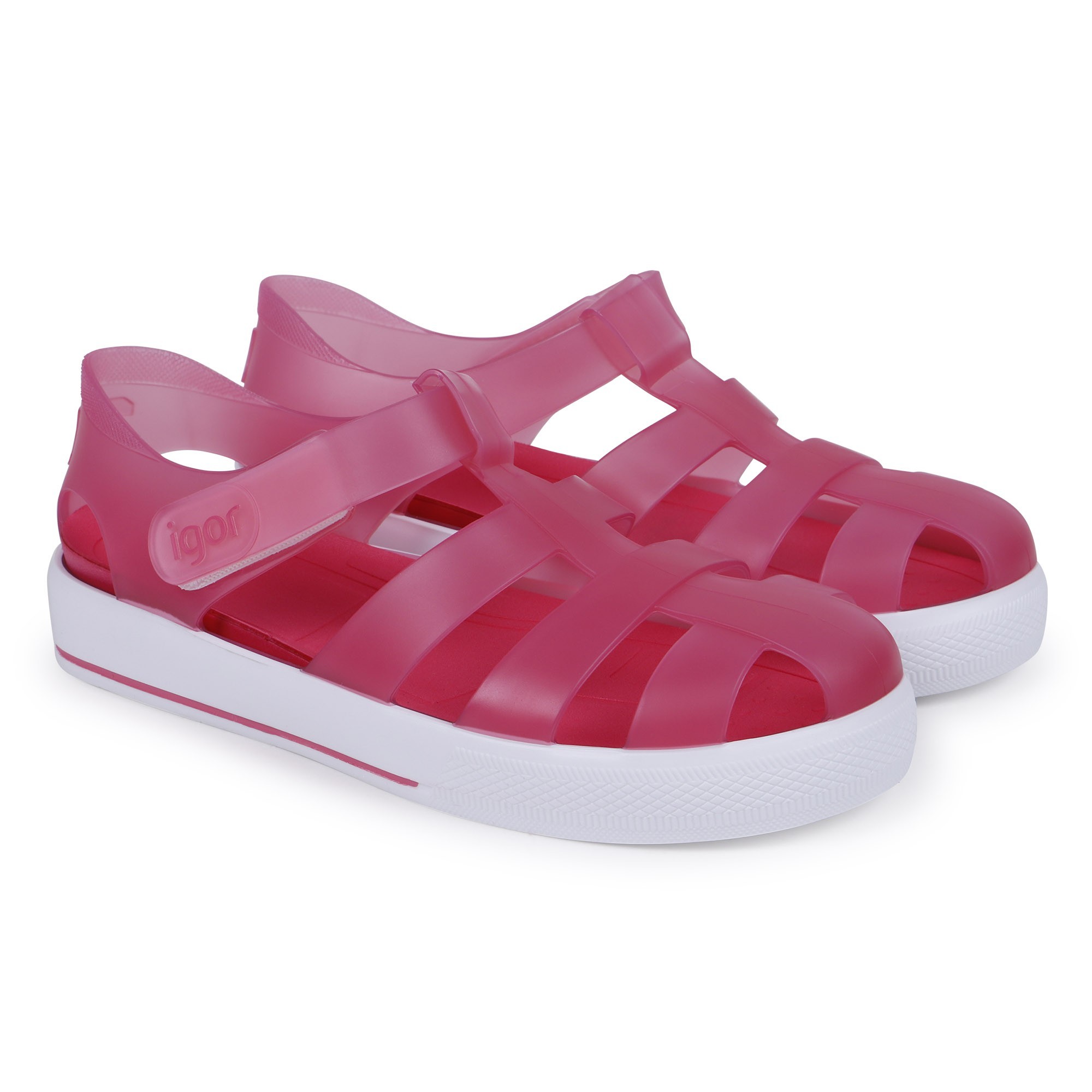 pink sparkle jelly sandals