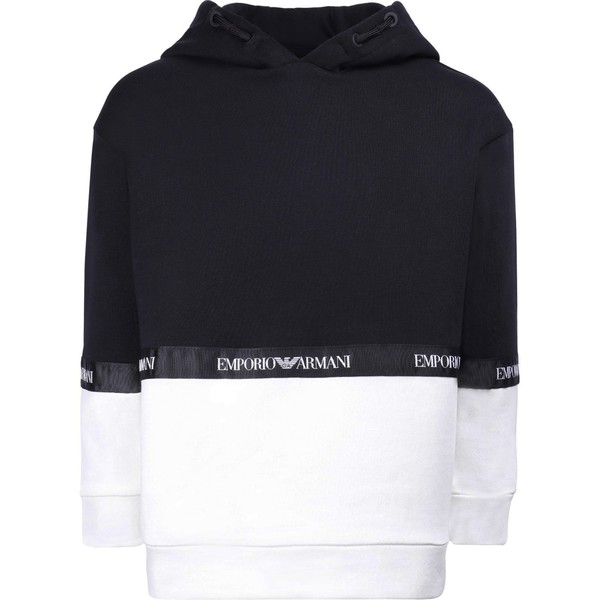 Boys White & Black Hoodie