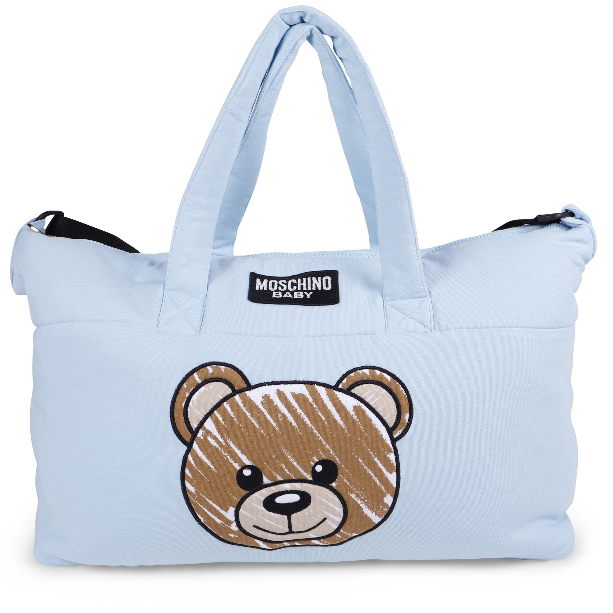 Moschino Baby Teddy Changing Bag & Matt in Blue —