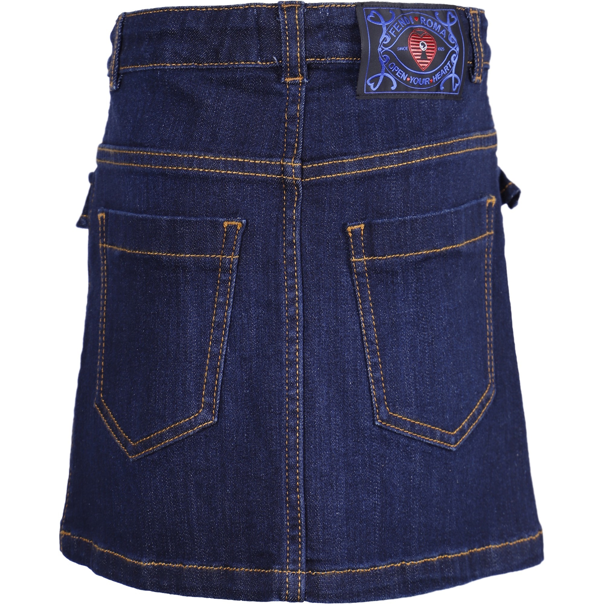 girls denim ruffle skirt