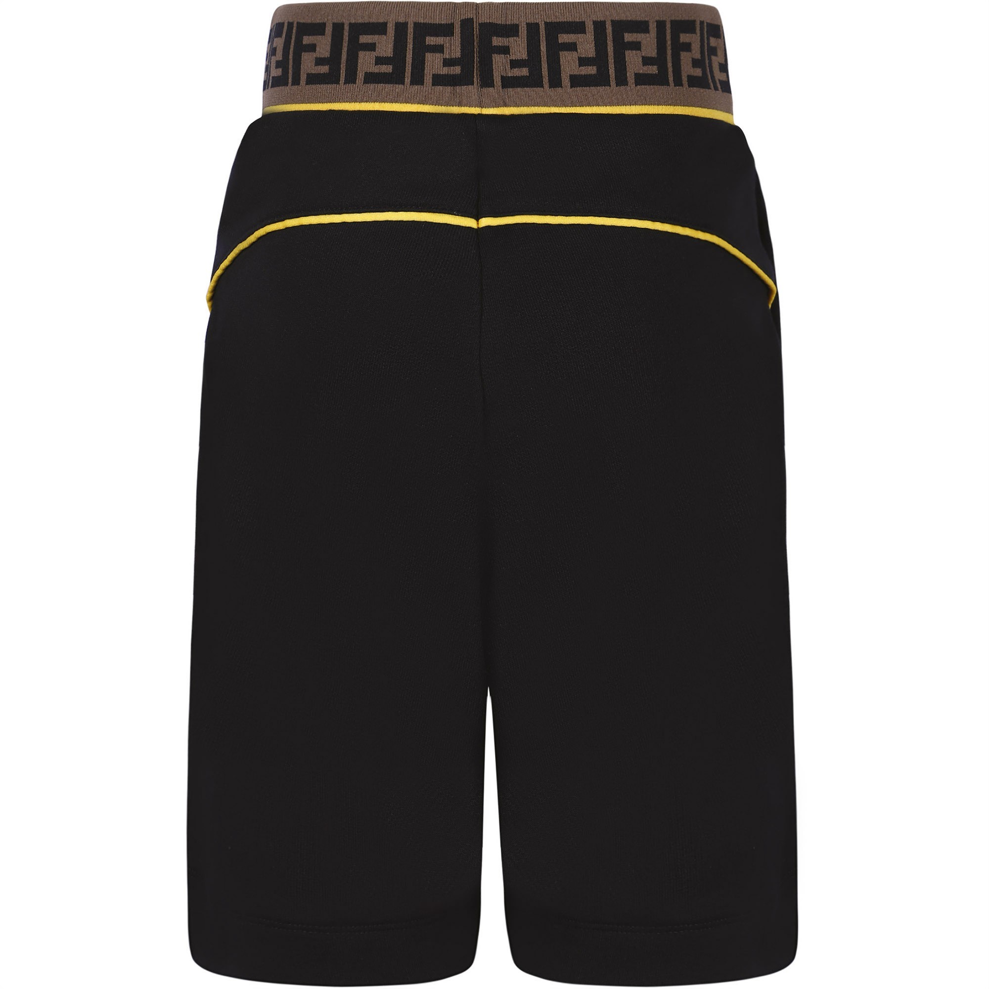 Fendi Boys Black Shorts with "Double F" Waist