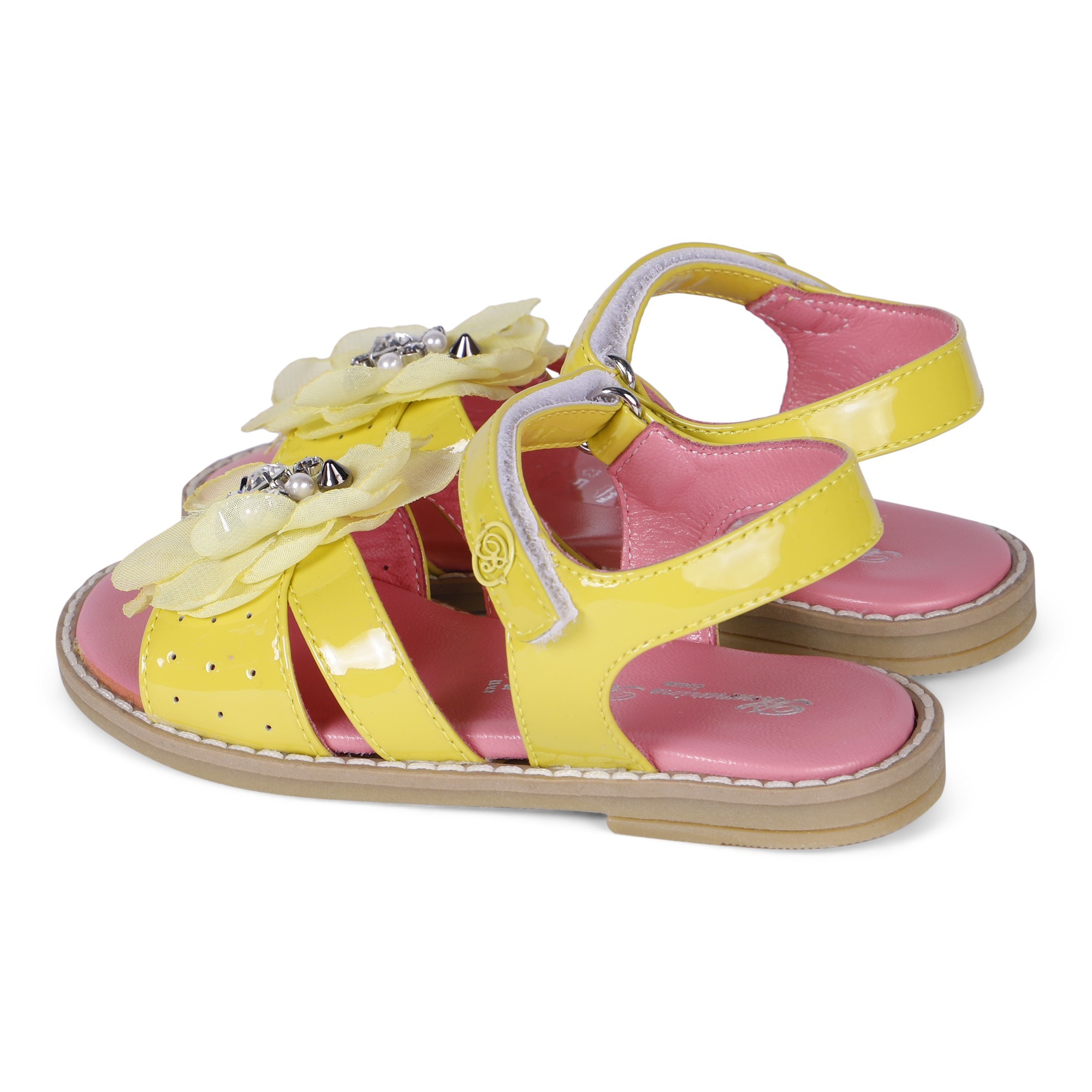 Miss Blumarine Girls Flower Sandals in Yellow