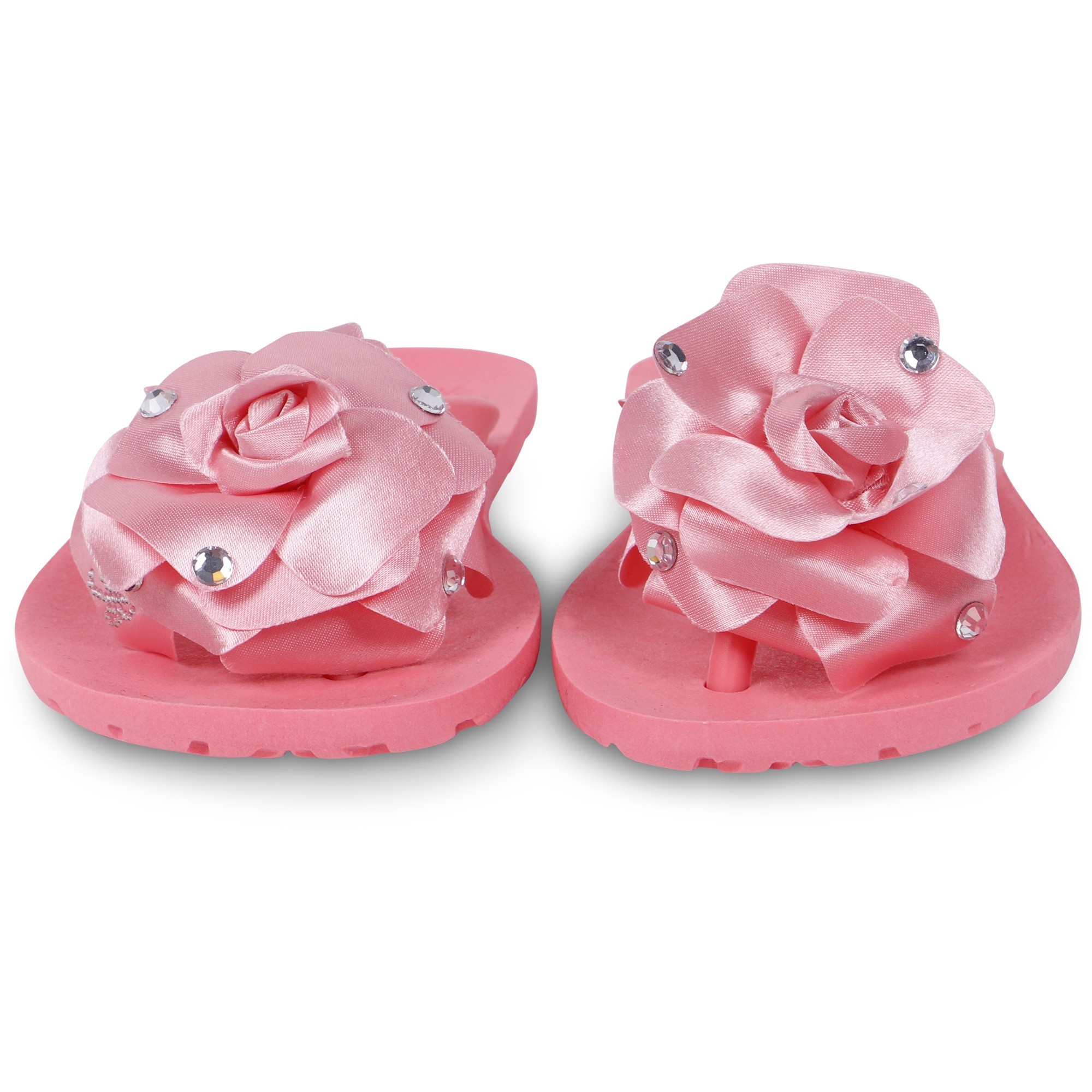Miss Blumarine Girls Flower Flip Flops In Pink —