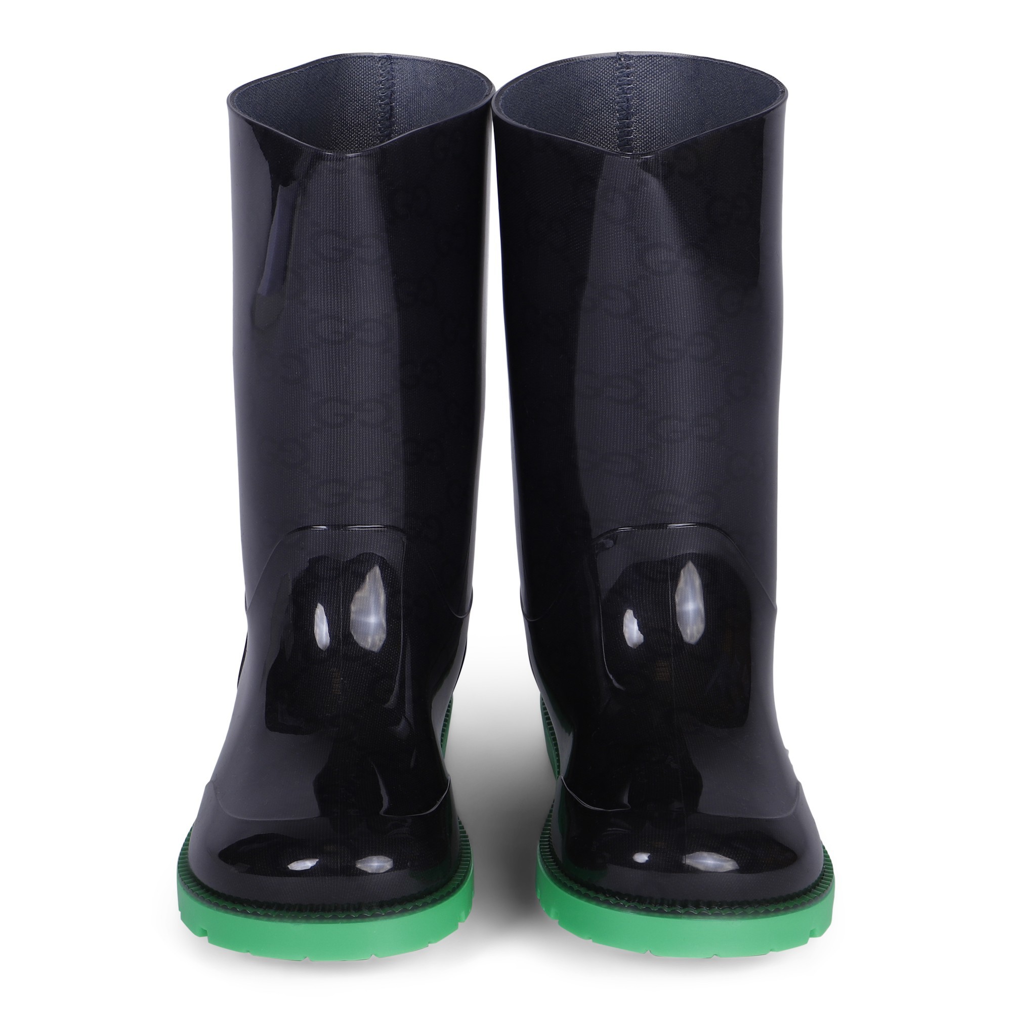 Gucci Rain Boots in Black and Green