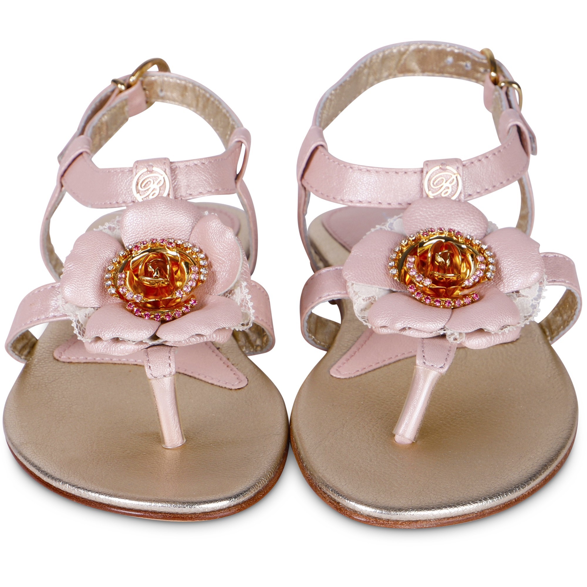 Miss Blumarine Girls Flower Sandals in Pink