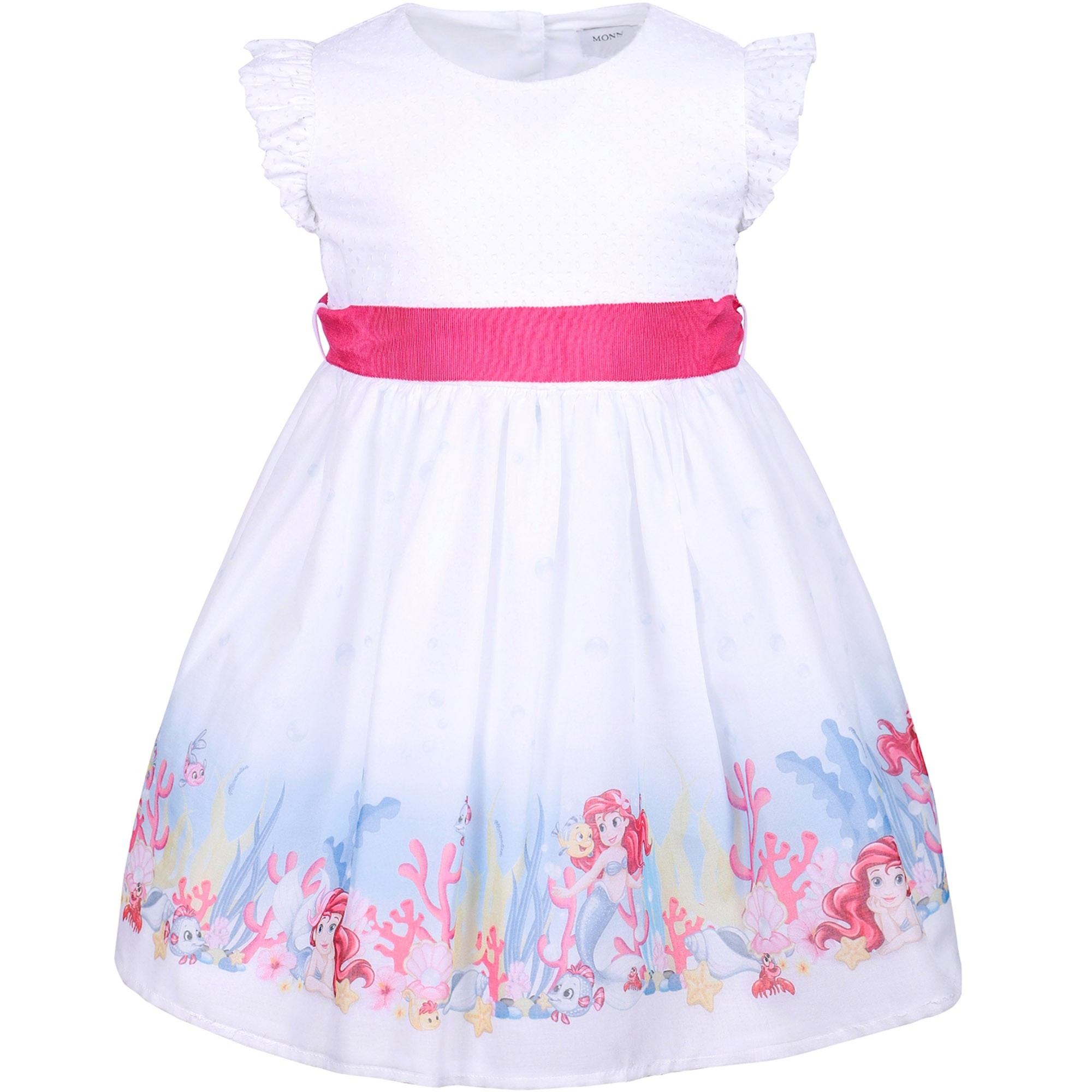 Monnalisa Girls "Little Mermaid" Dress with Pink Sash