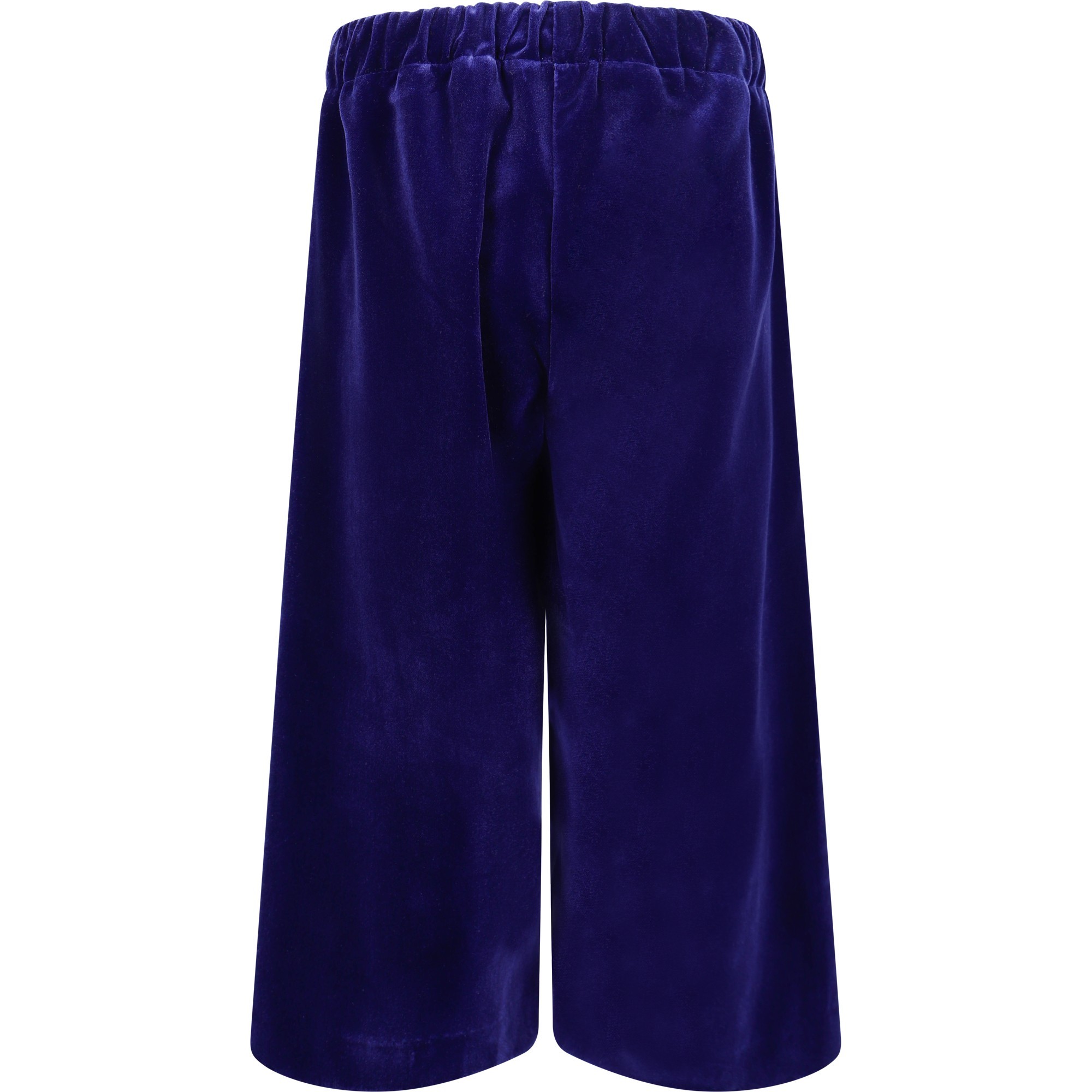 dark blue velvet trousers